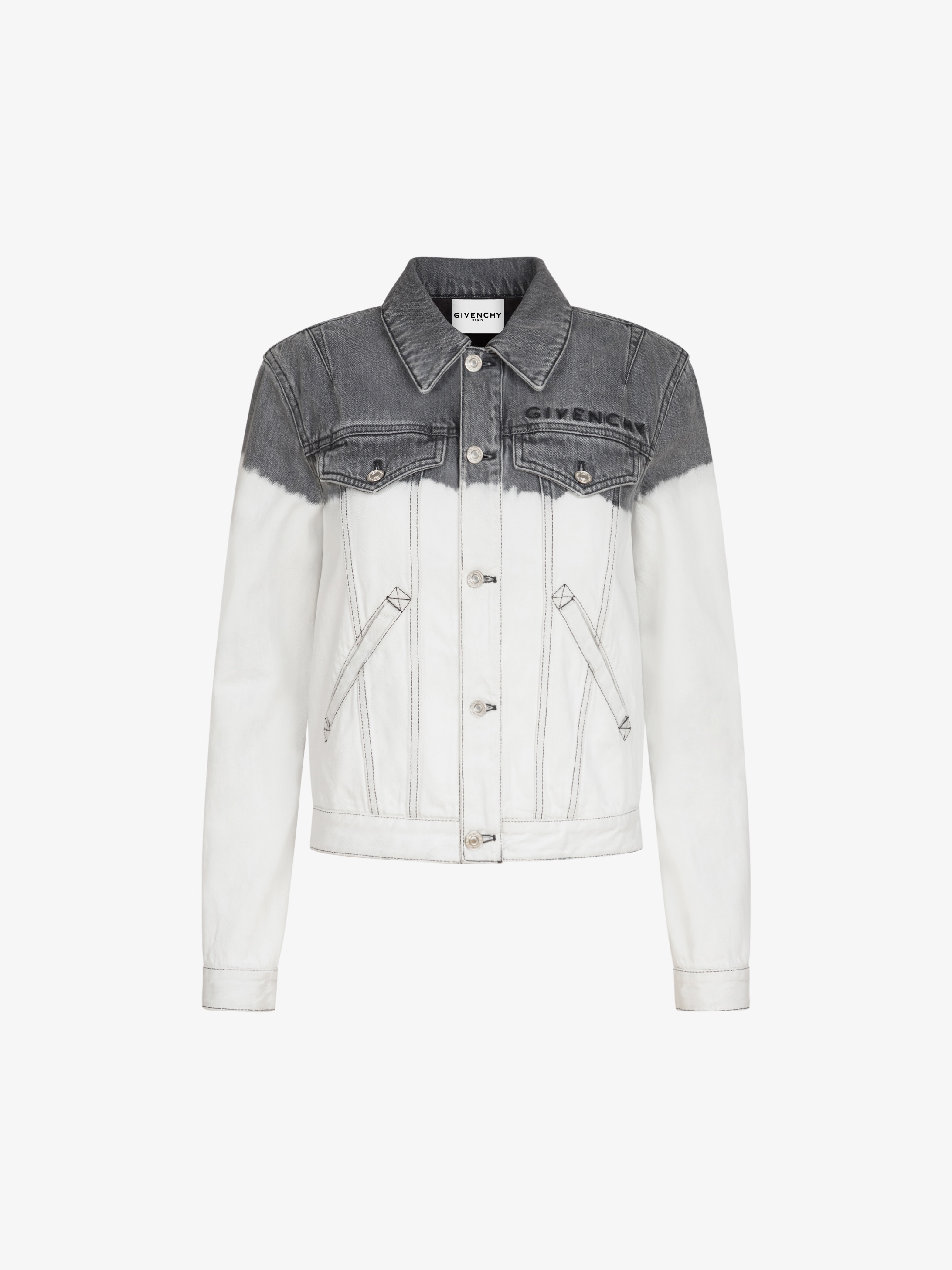 Jacket in two tone denim