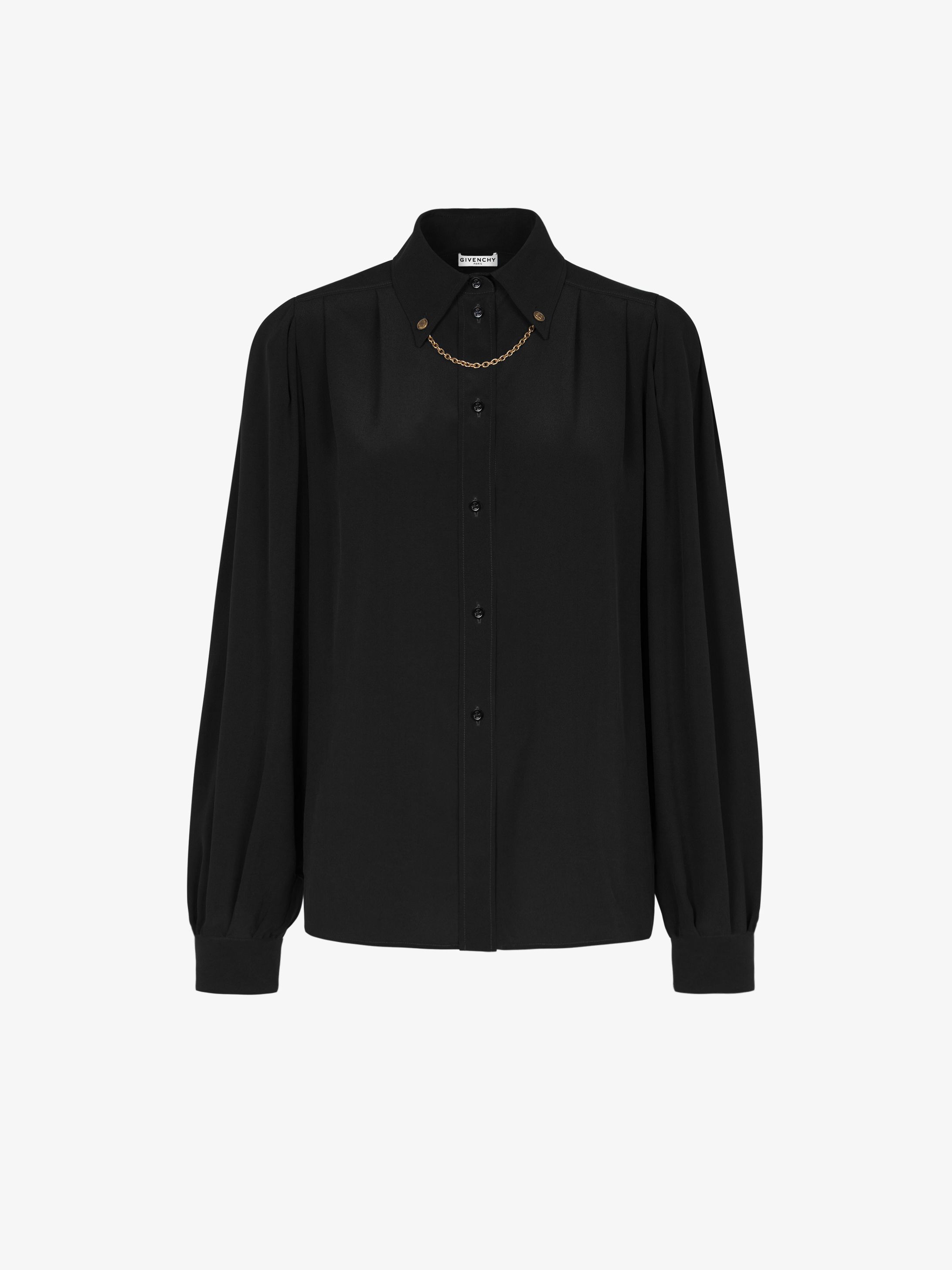 Shirt in silk with chain collar
