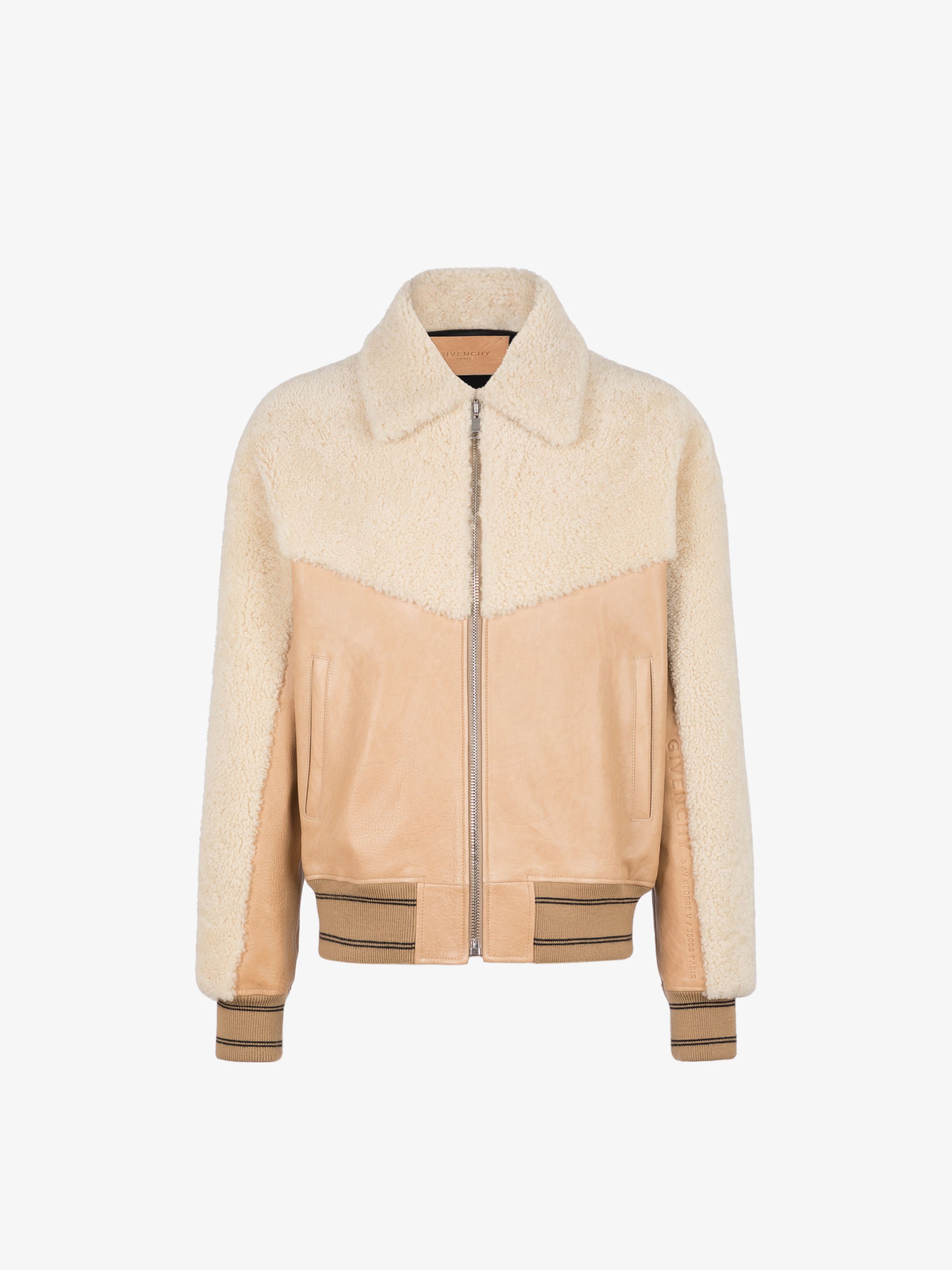Blouson en mouton retourné et cuir