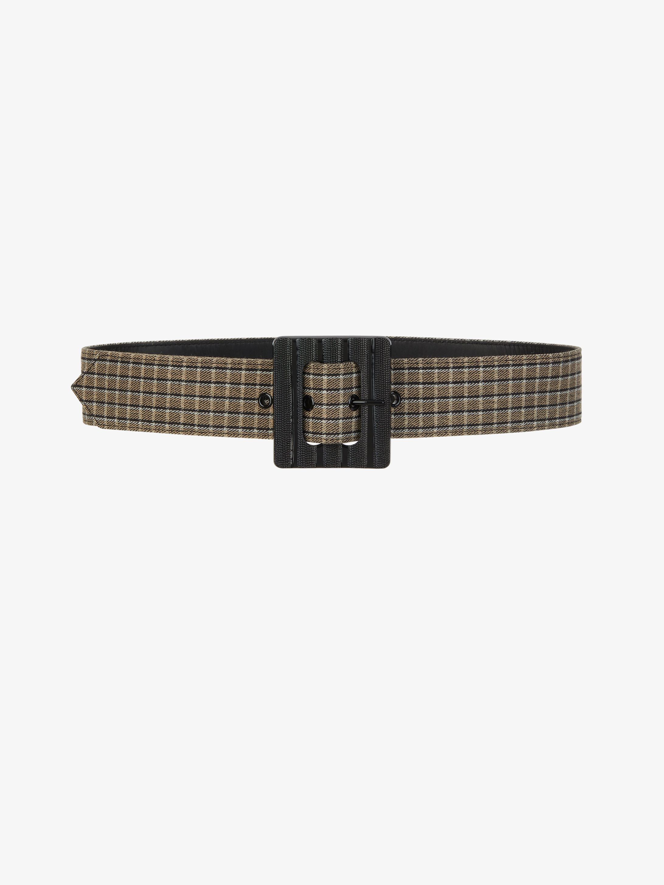 Checked wool belt