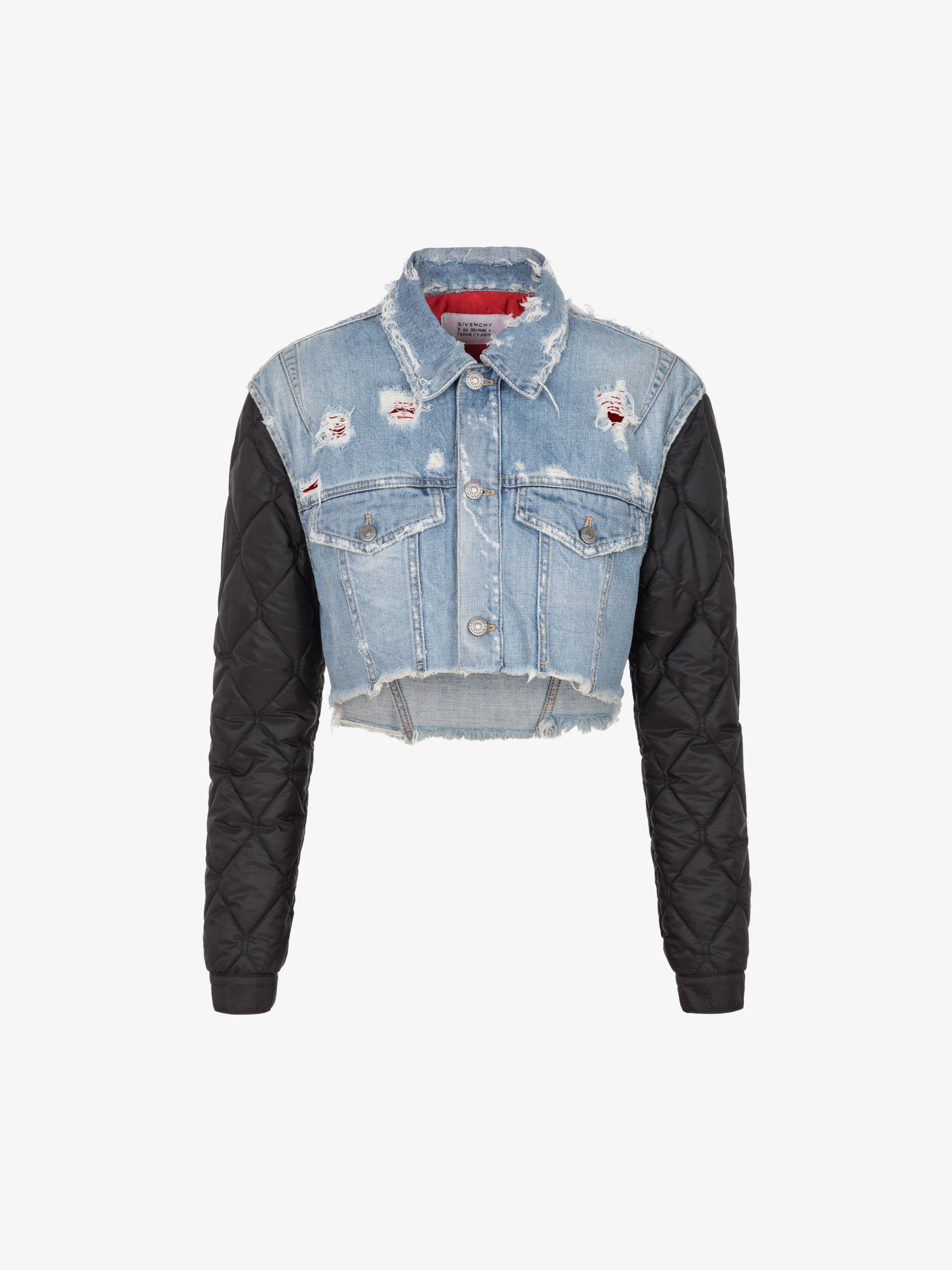 GIVENCHY short jacket in denim and quilted