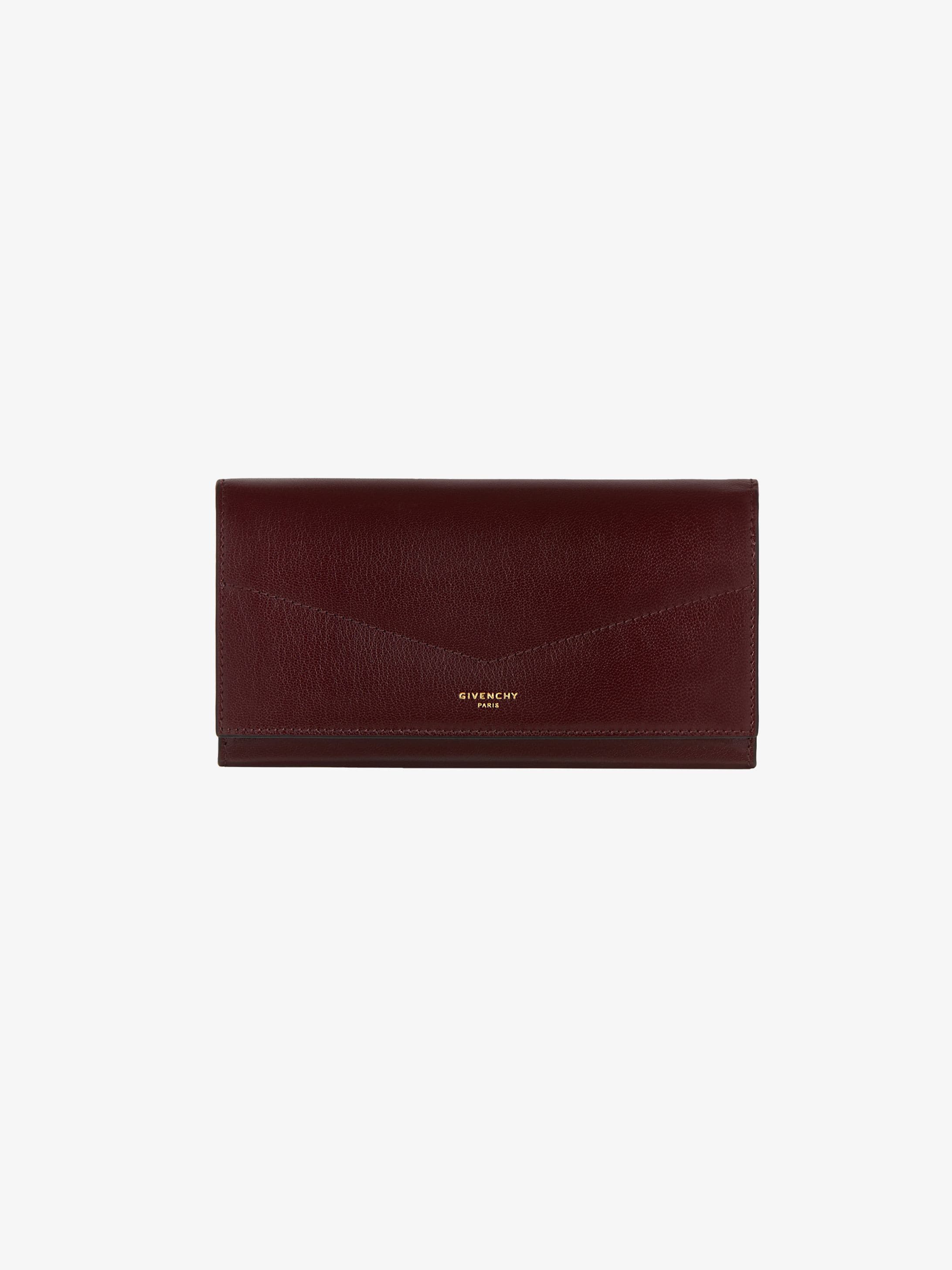 Long flap wallet in leather