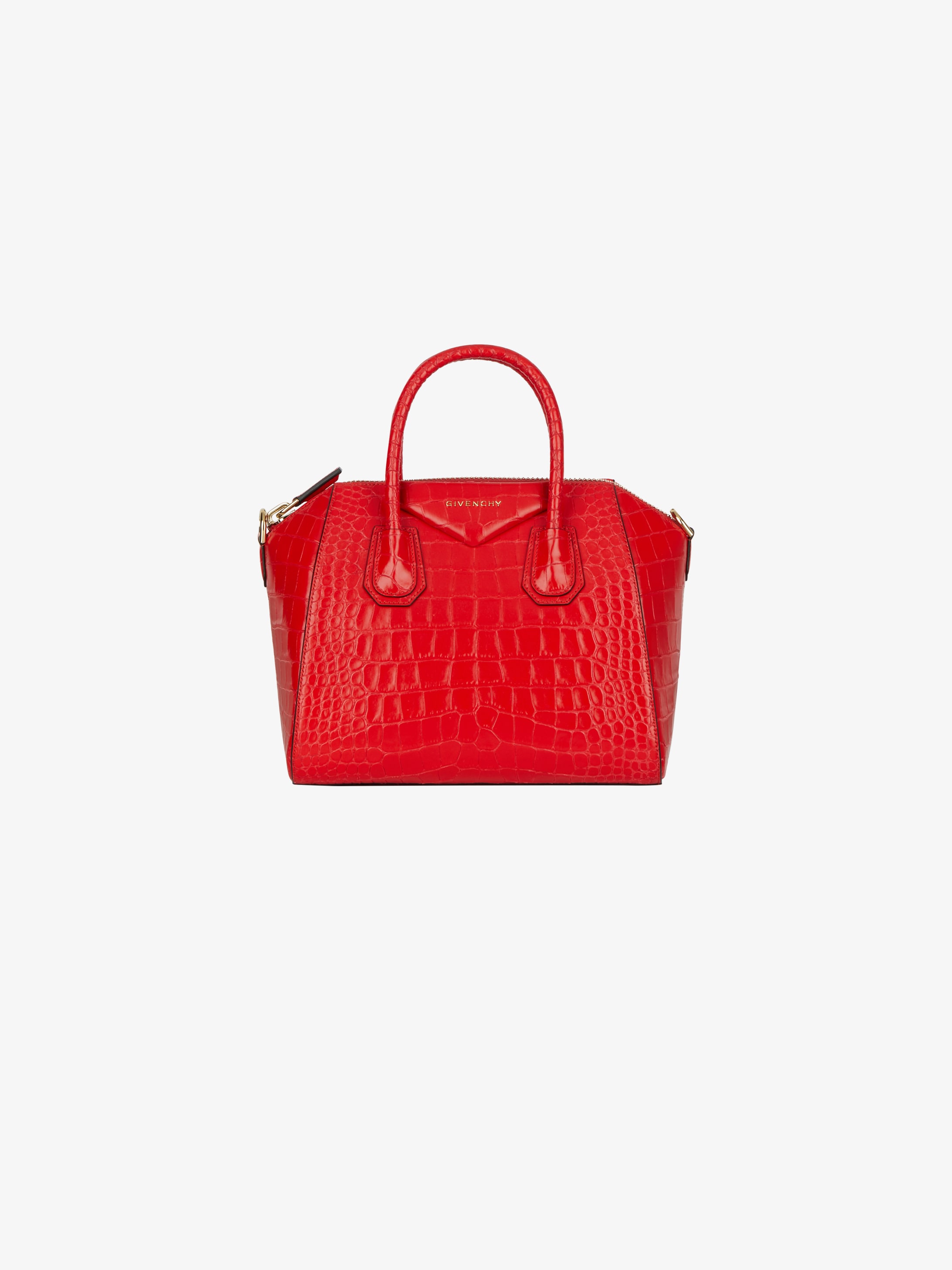 Small Antigona bag in crocodile effect leather