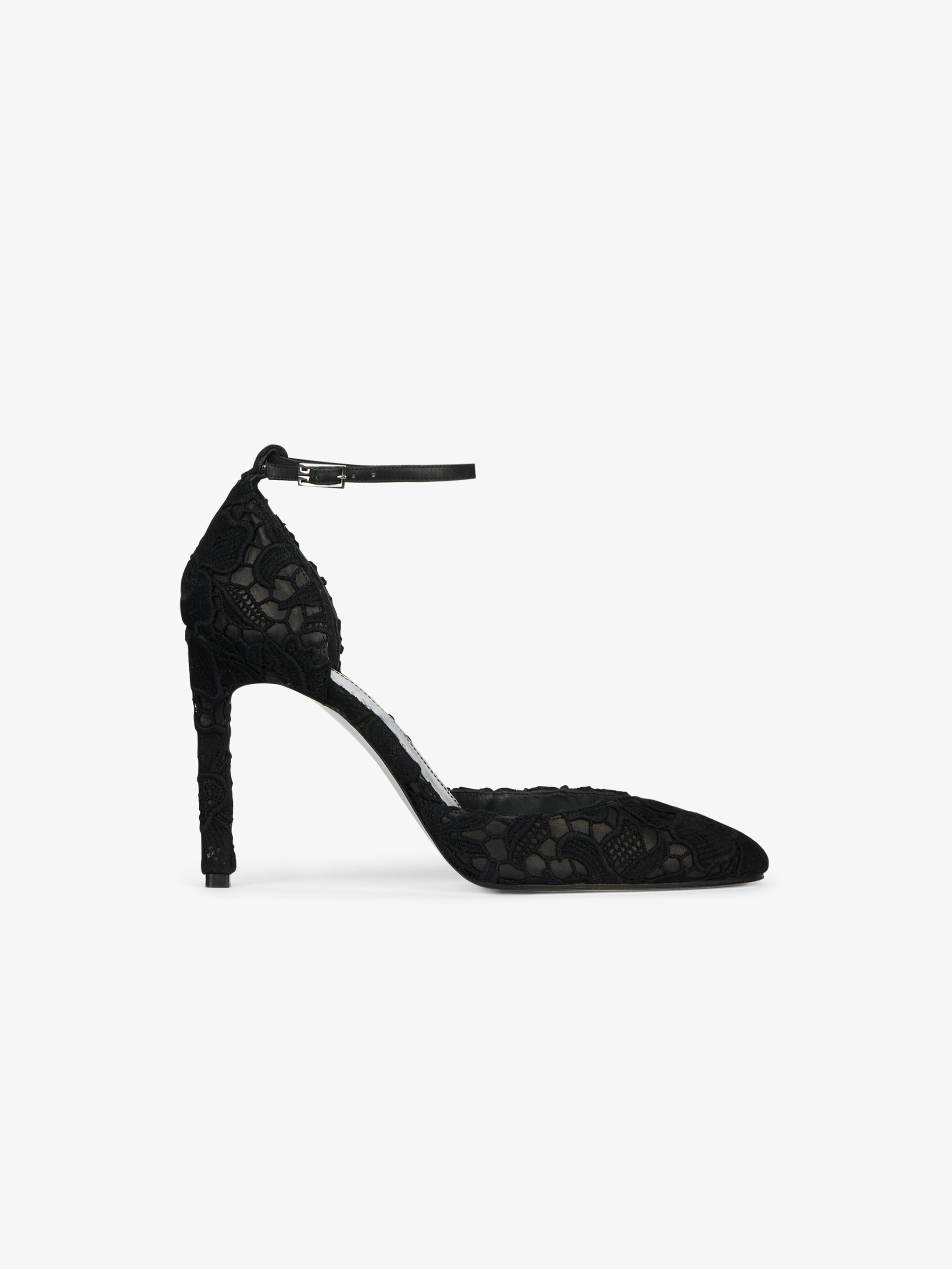 Orsay pumps in leather and guipure