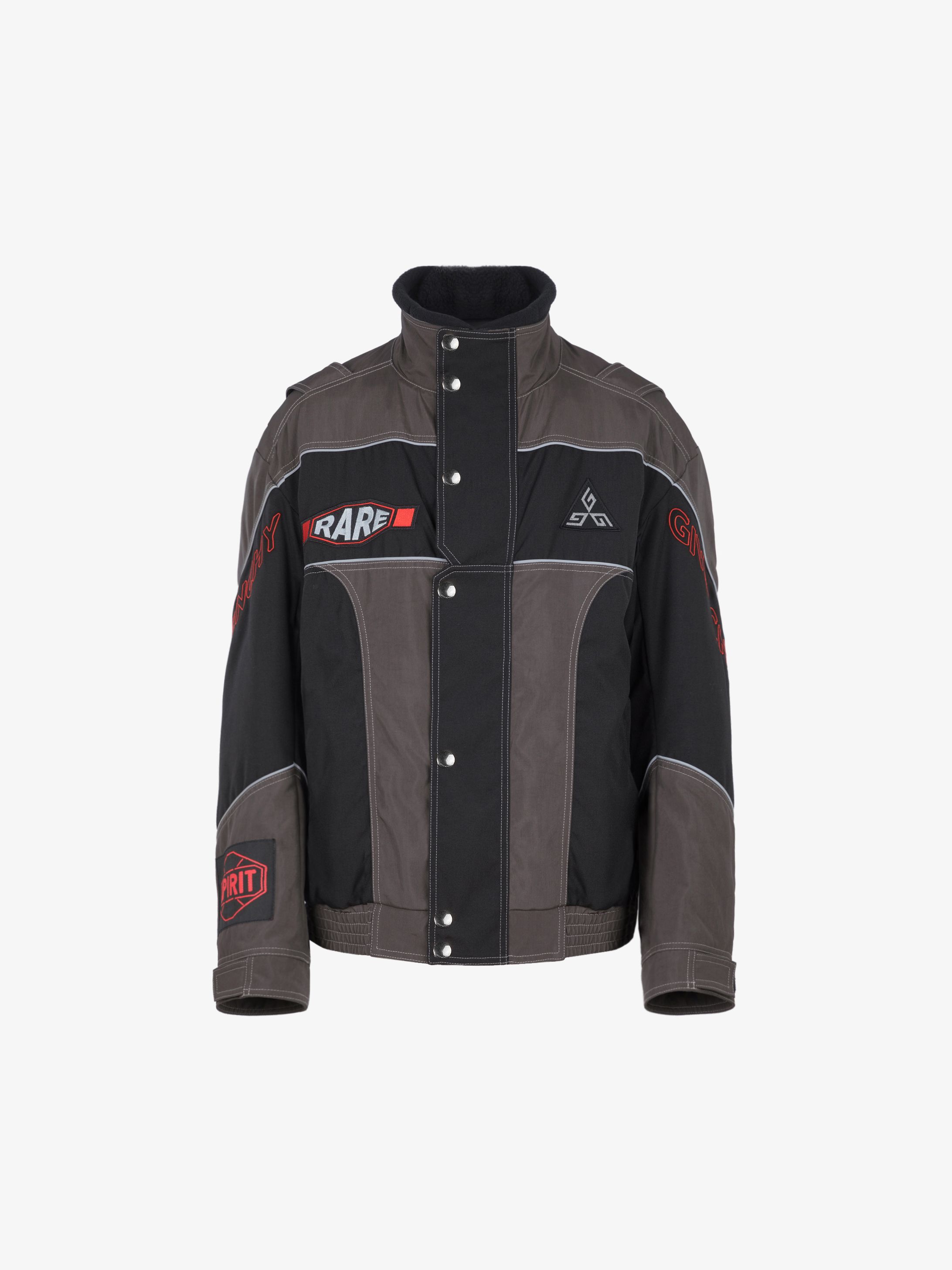 GIVENCHY biker jacket in canvas with patchs