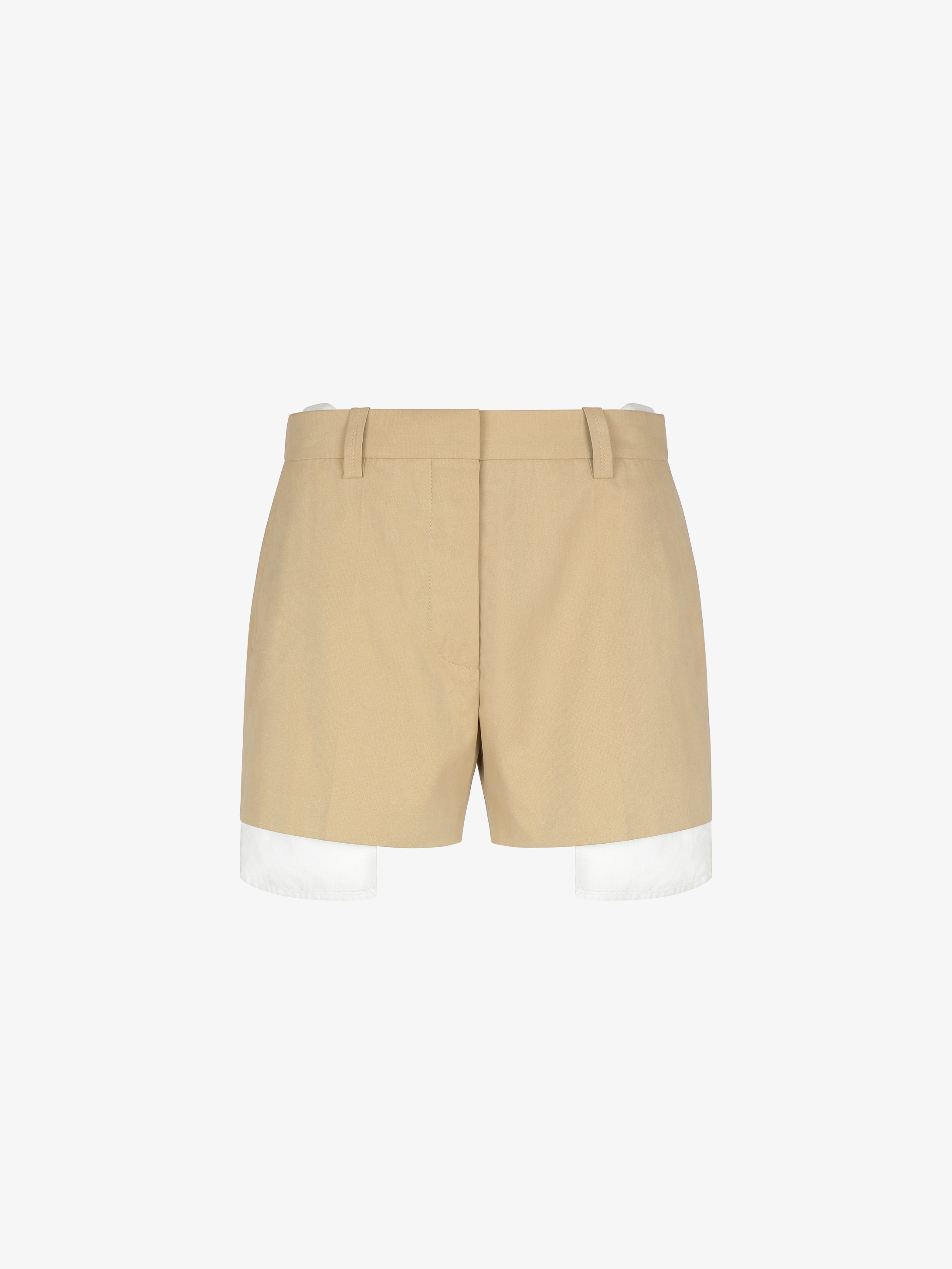 Short in popeline with visible pockets