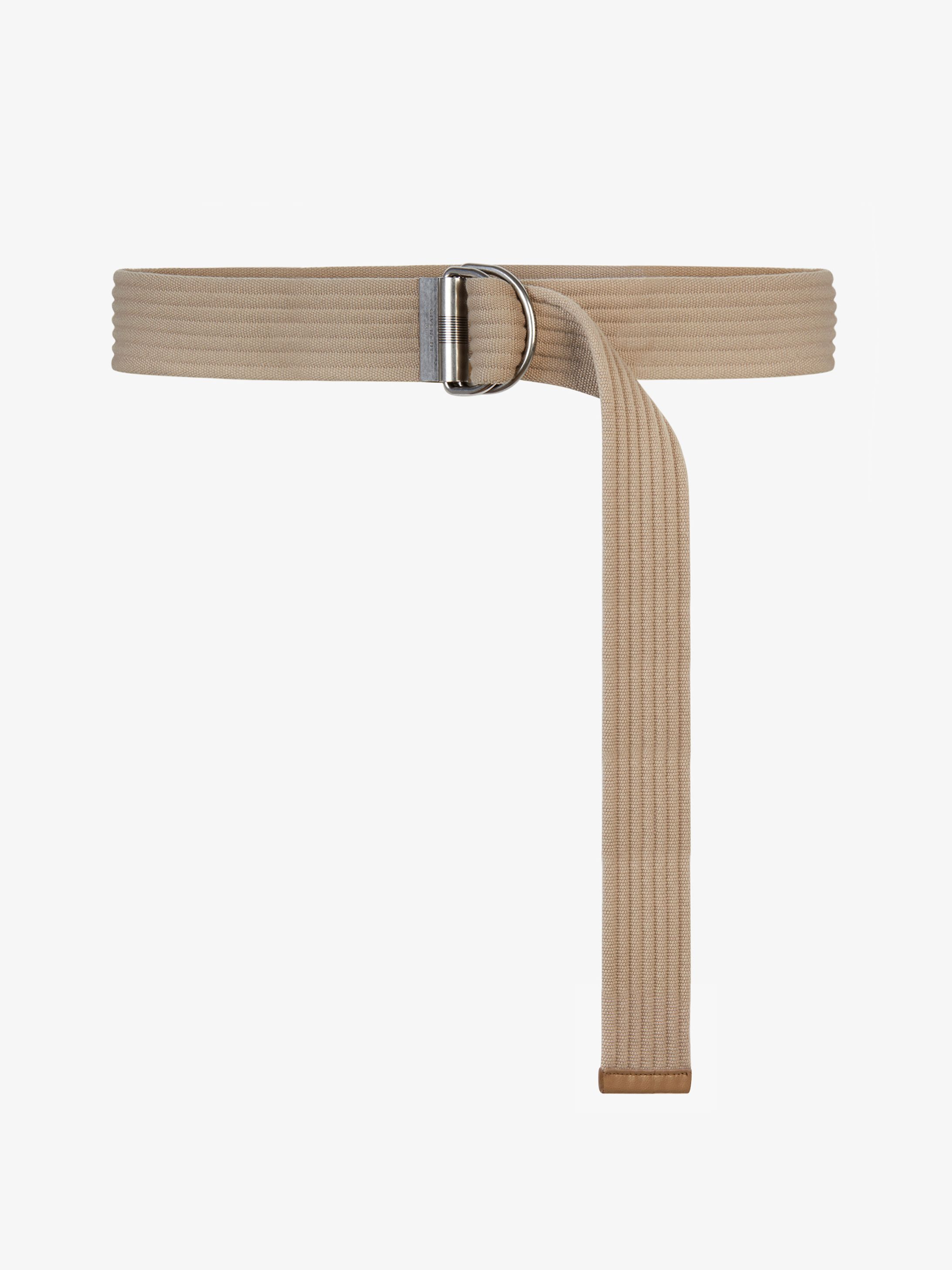 D-ring buckle belt in canvas