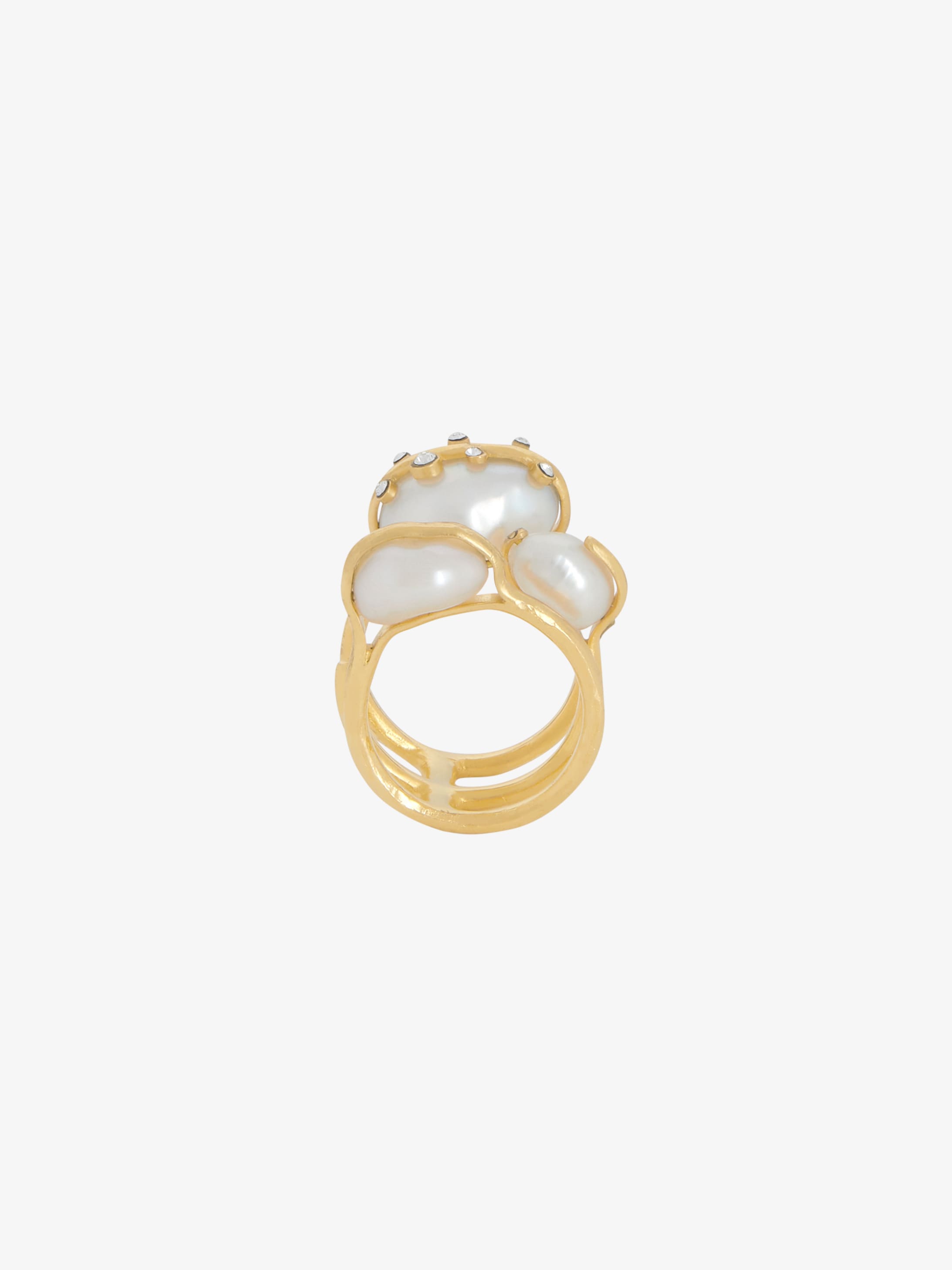 Triplo anello in ottone Midnight Pearl