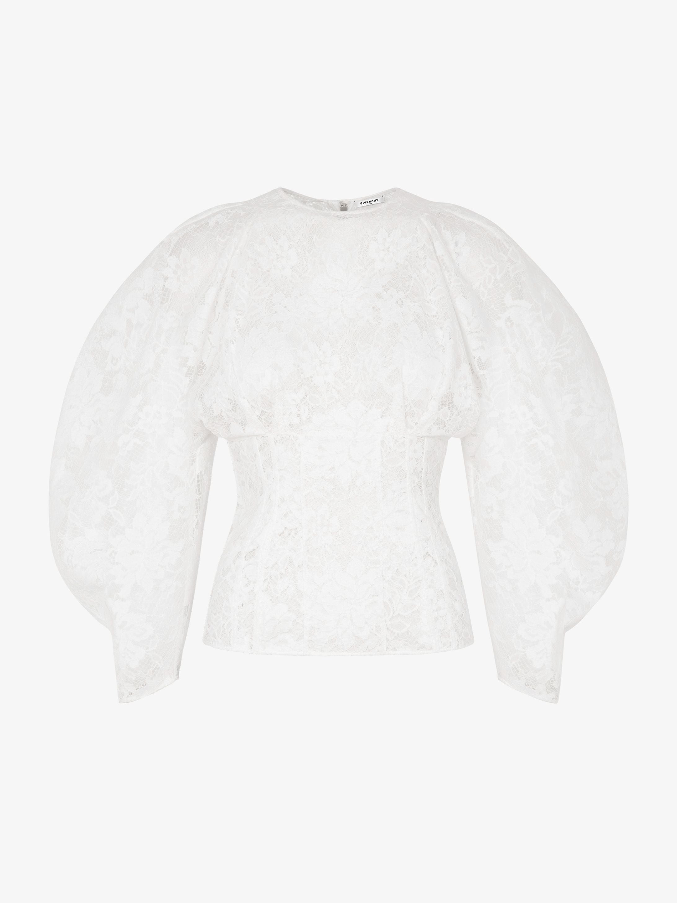 Lace top with oversized sleeves
