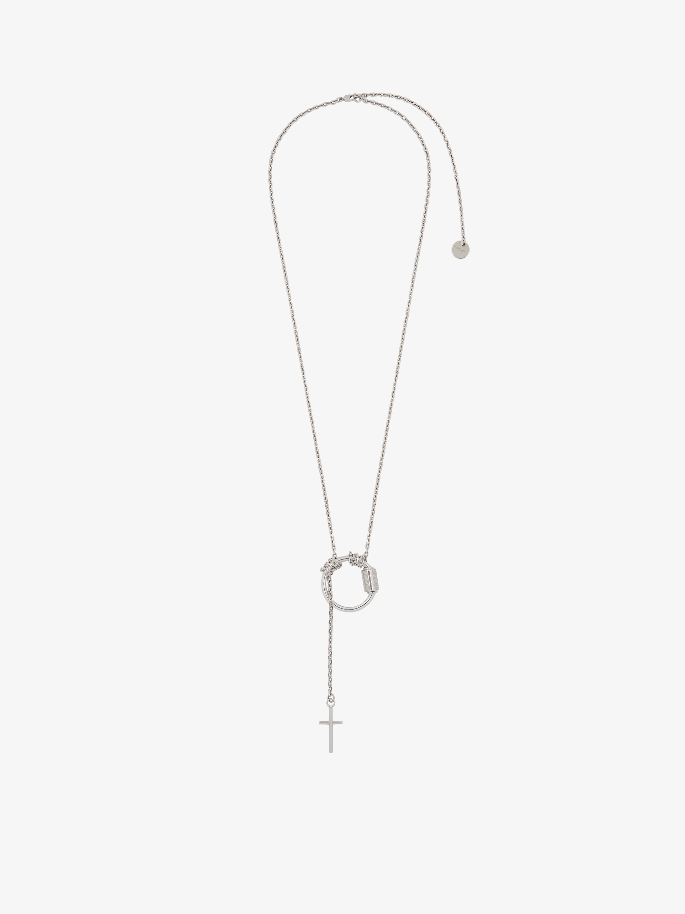 Necklace with ring and cross pendants