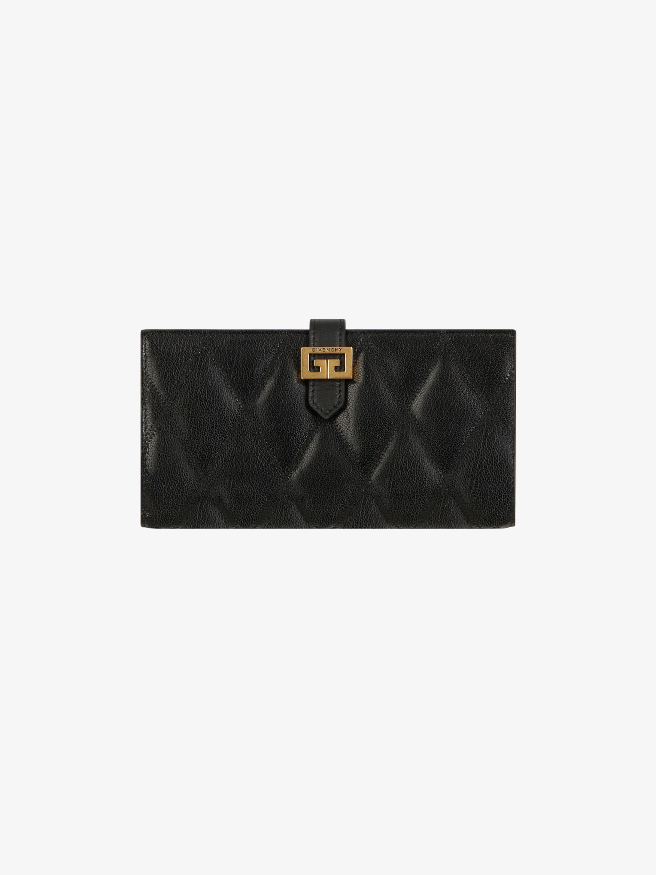 GV3 long wallet in diamond quilted leather
