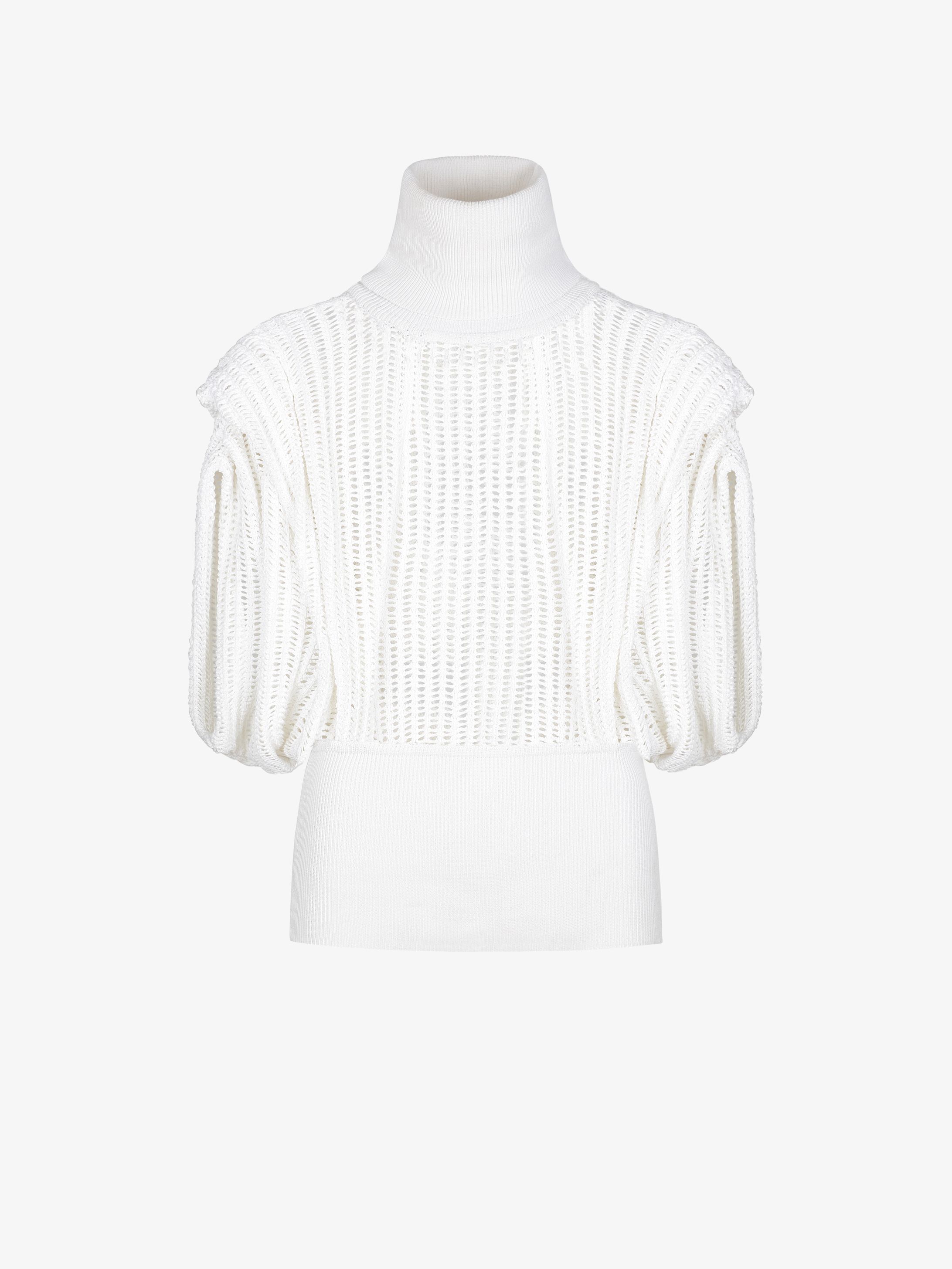 Sweater in mesh with hang sleeves