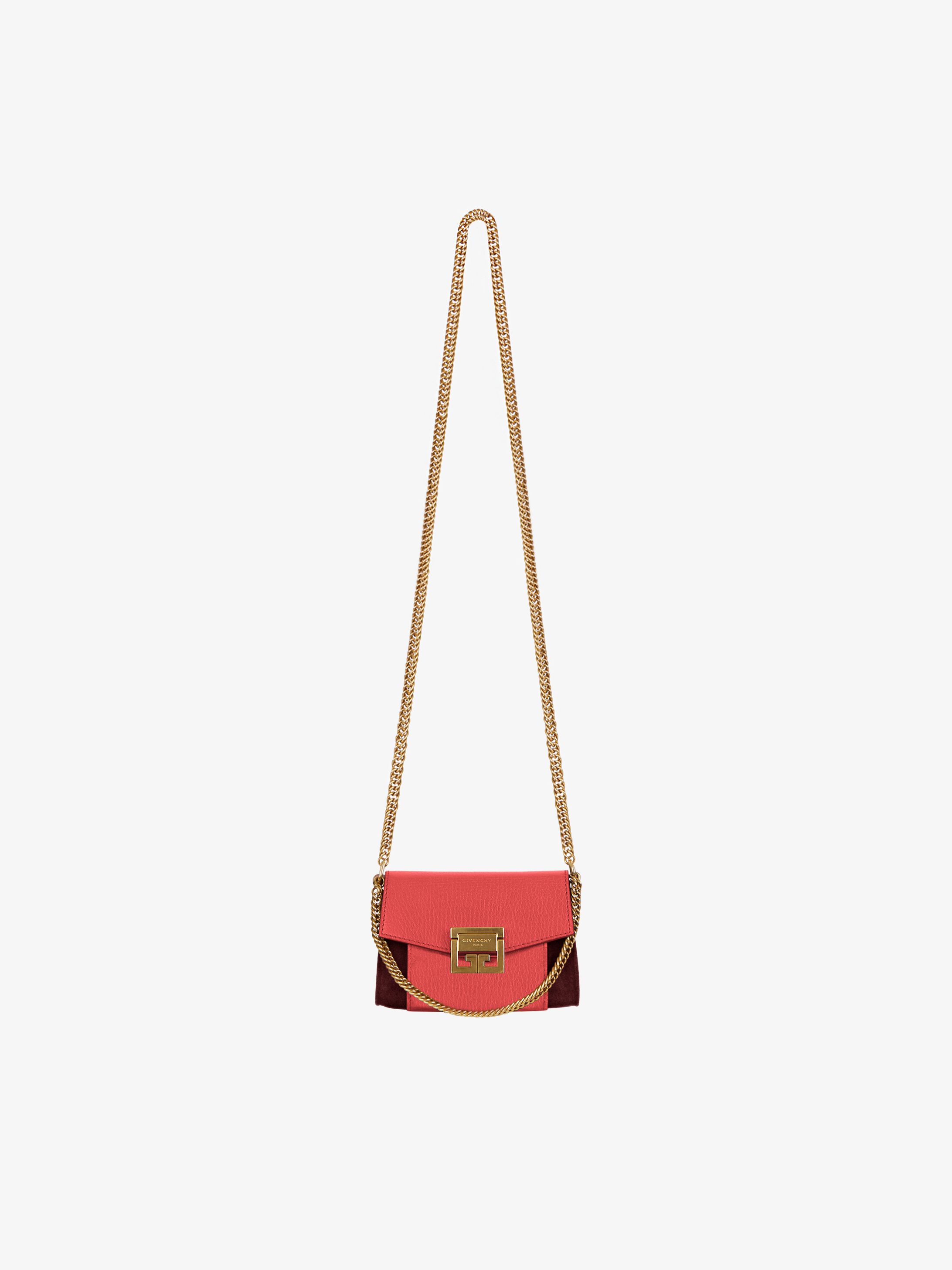 Nano GV3 bag in grained leather and suede