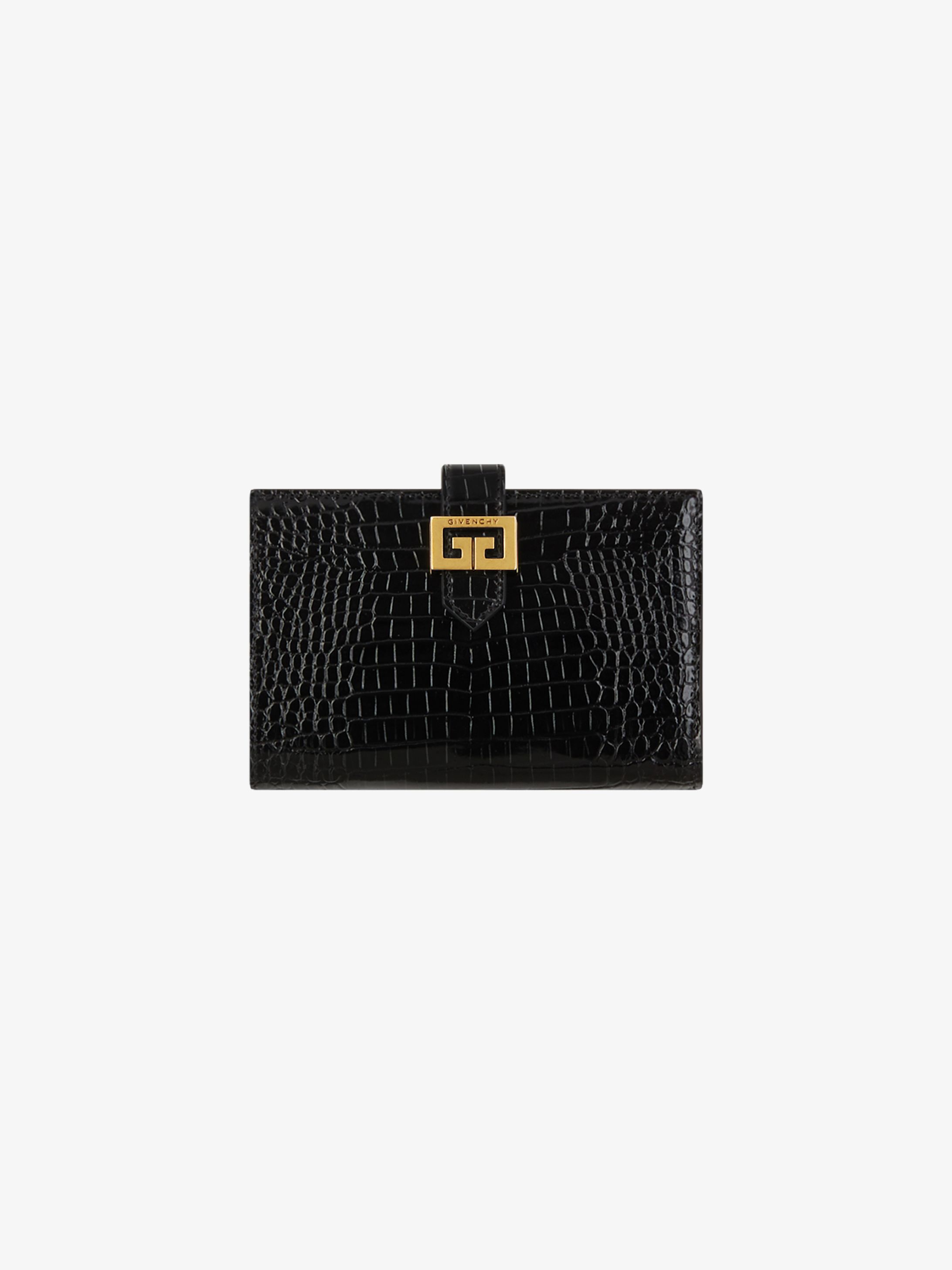GV3 wallet in crocodile effect leather