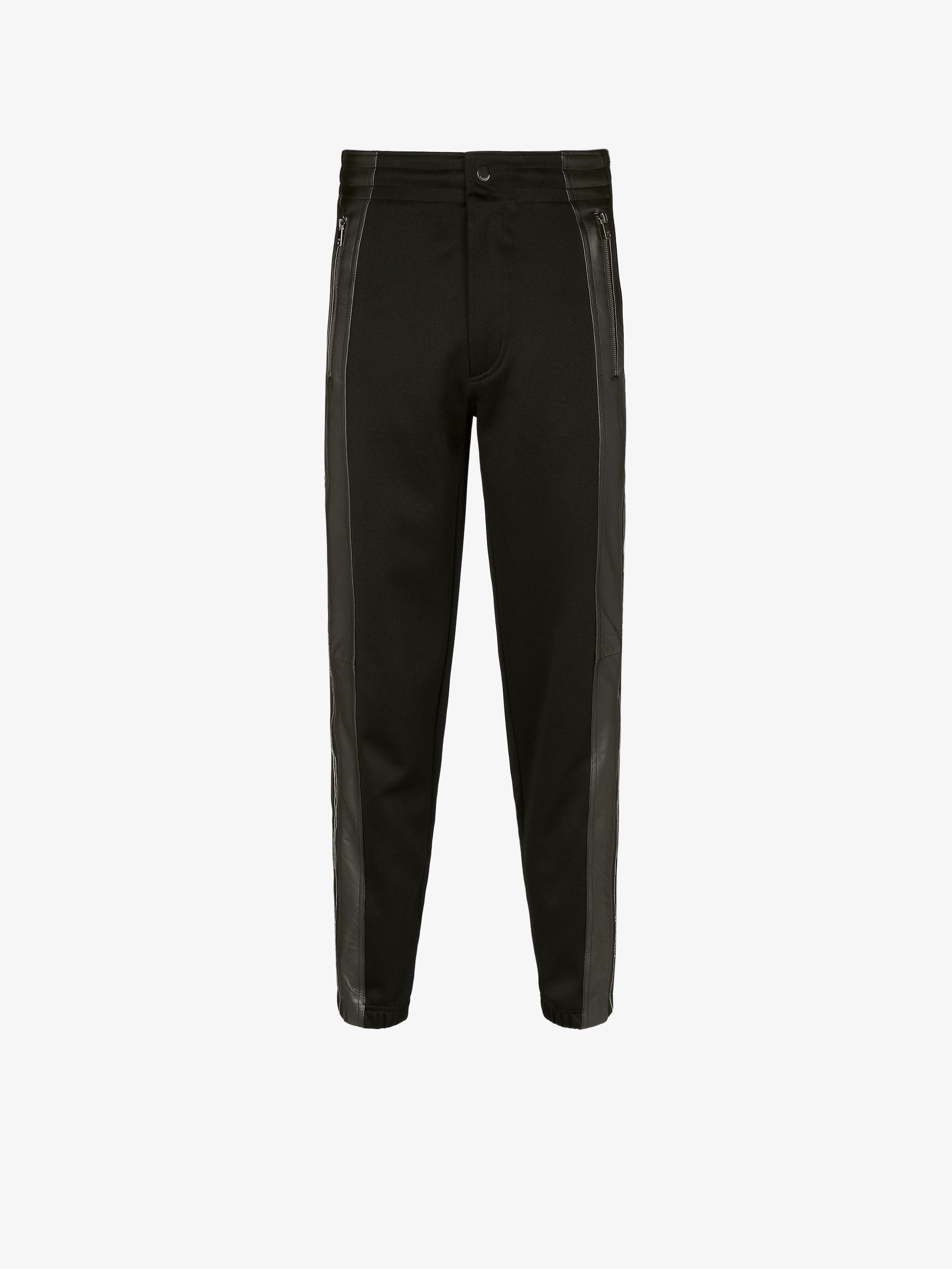 GIVENCHY pants with leather details and bands