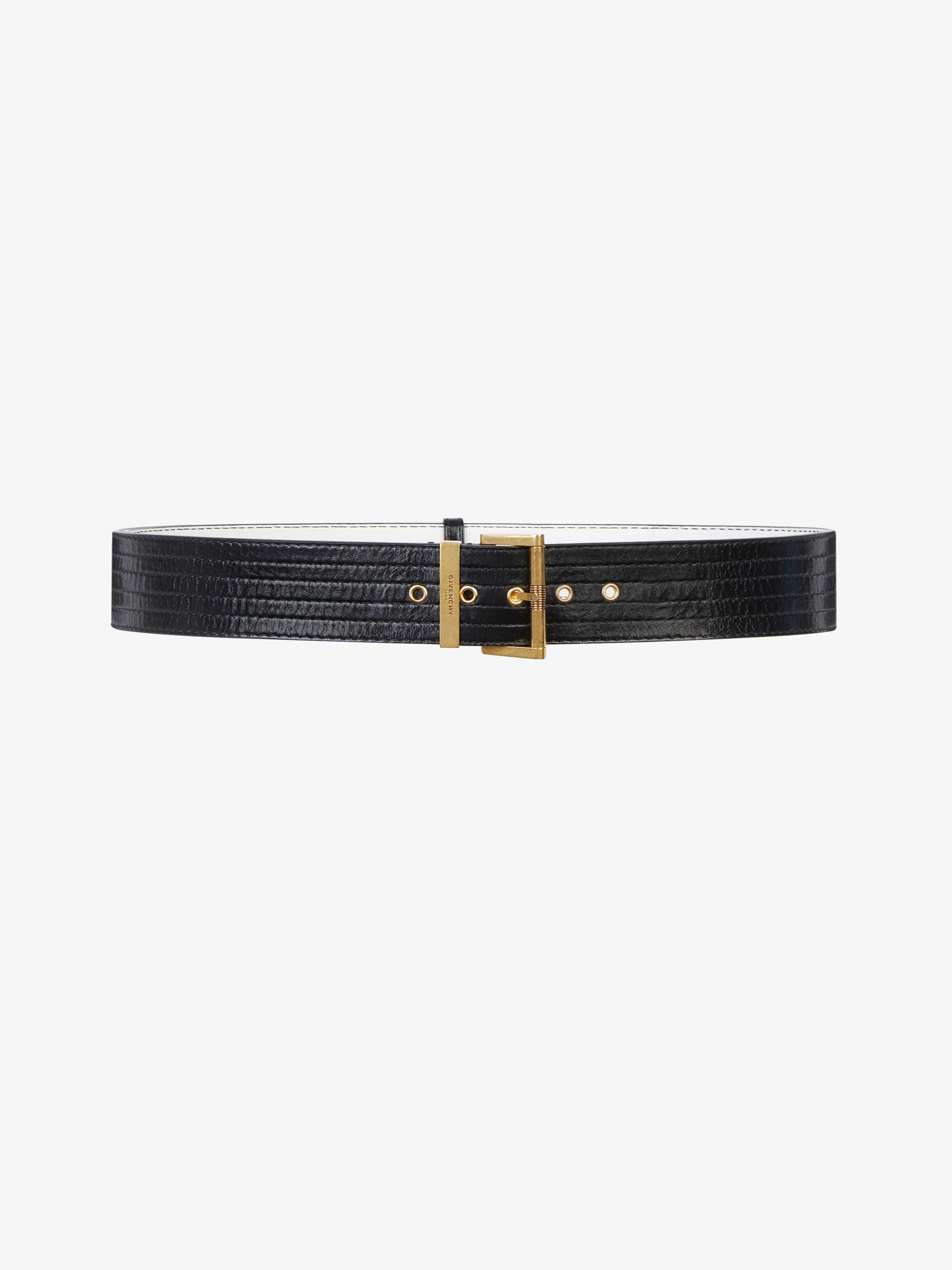Two-tone topstich leather belt