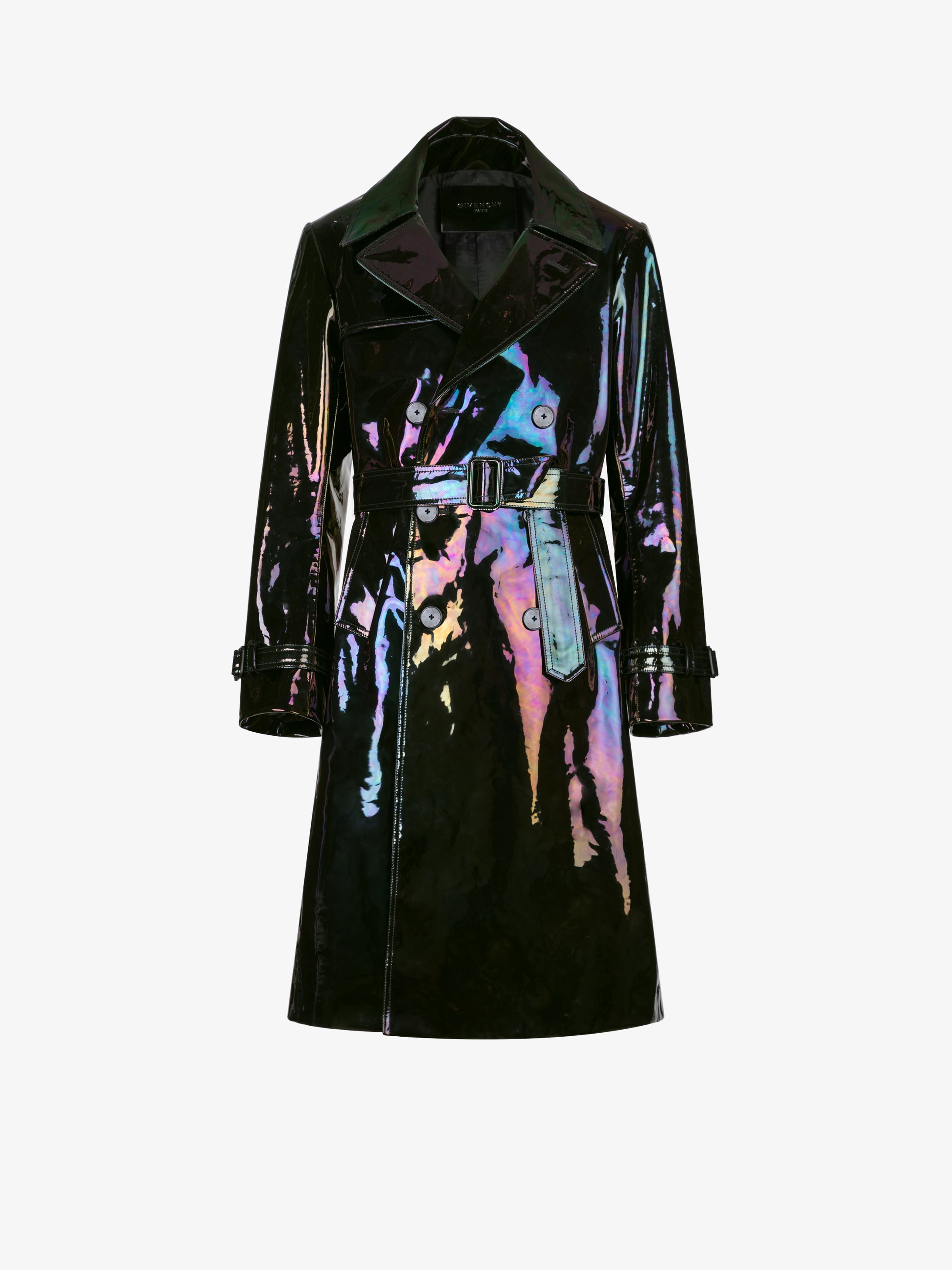 Trench en cuir iridescent