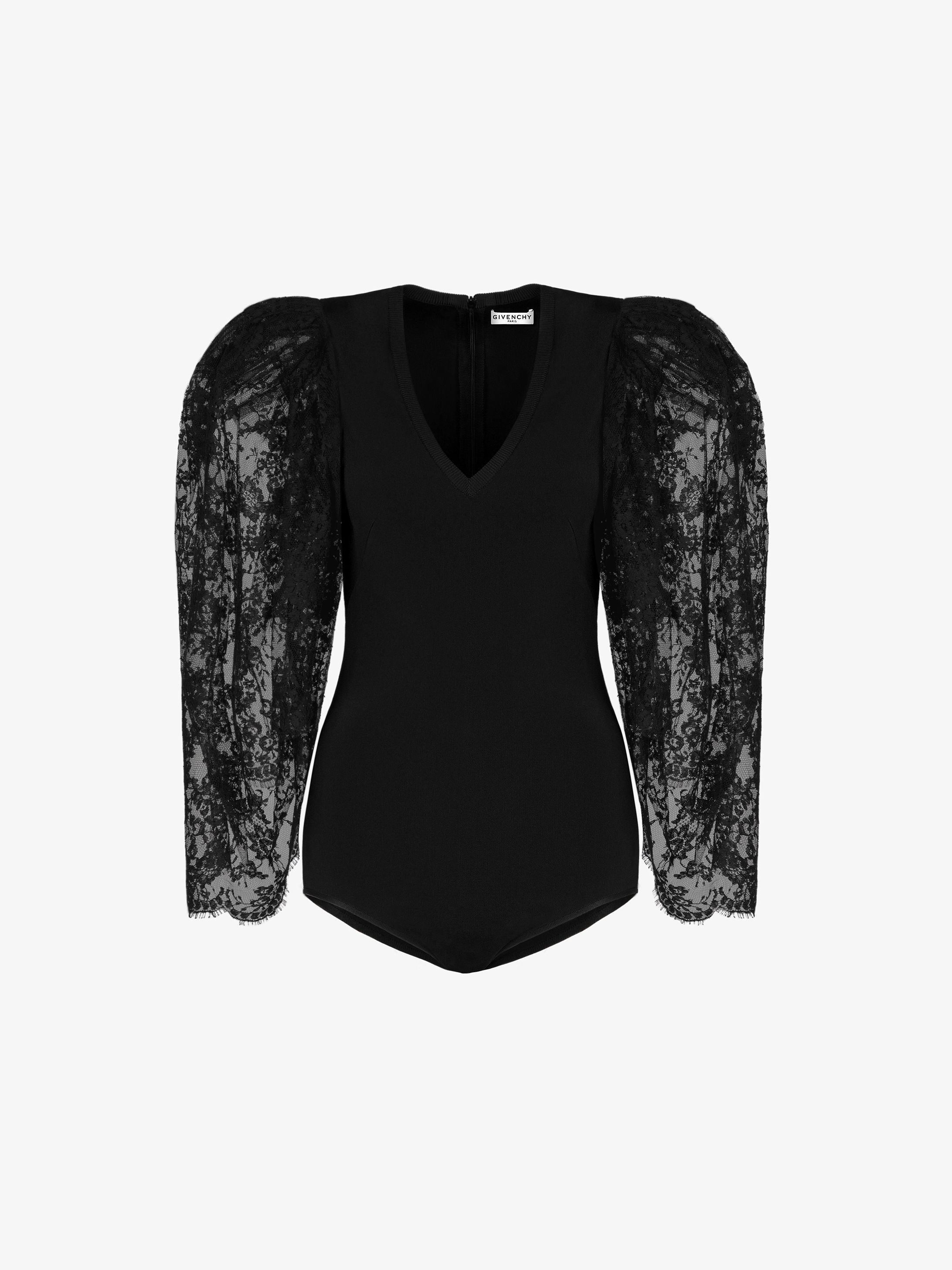 Body con maniche in pizzo