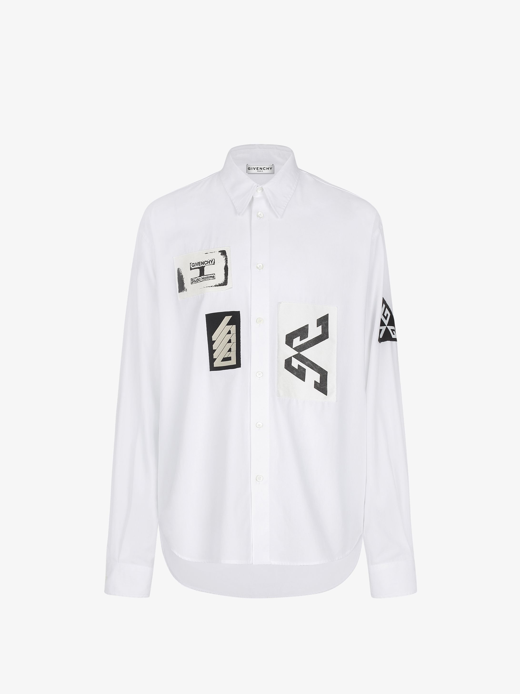 Chemise en coton fluide avec patchs