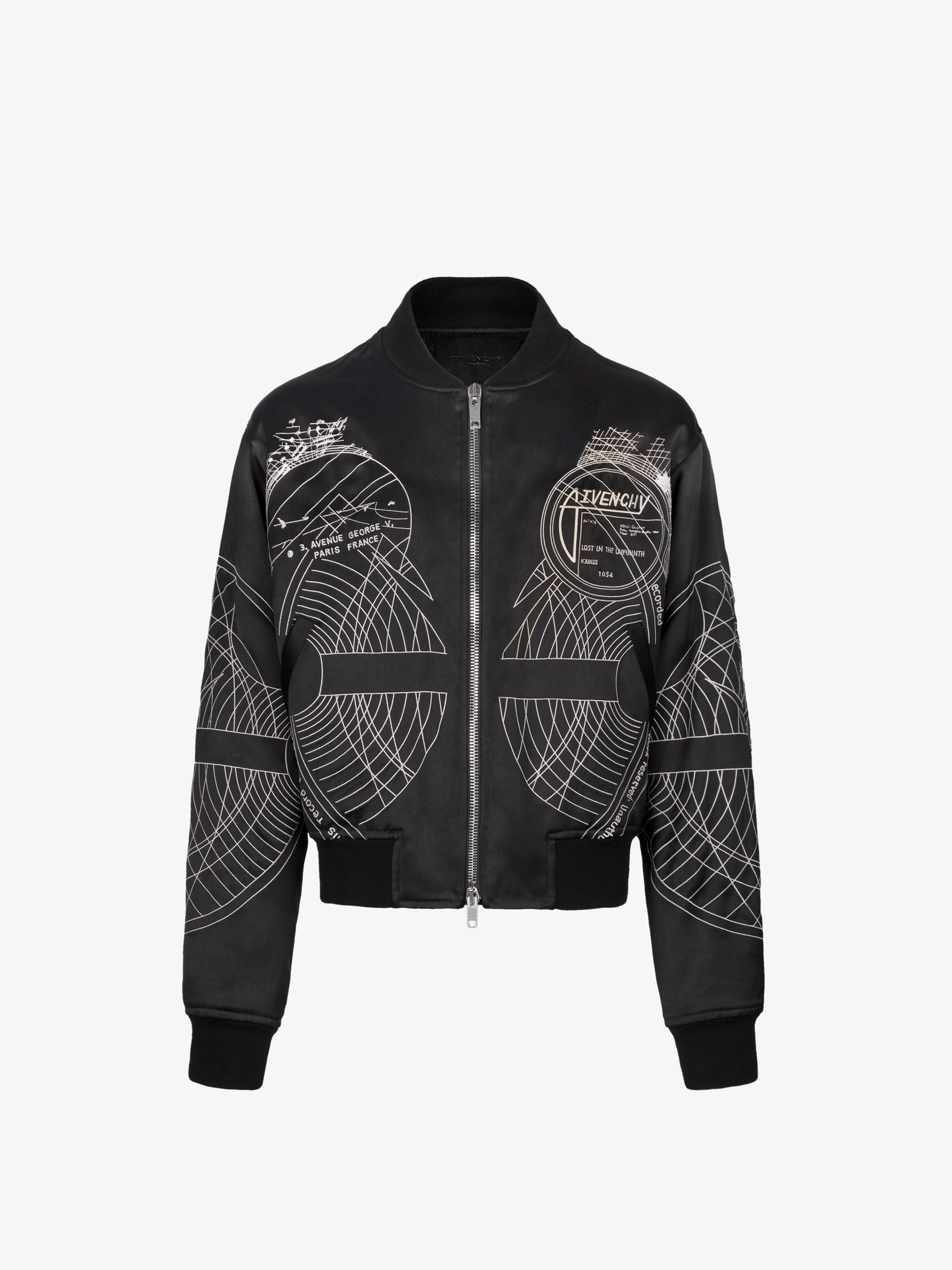 Sun and Moon embroidered bomber jacket