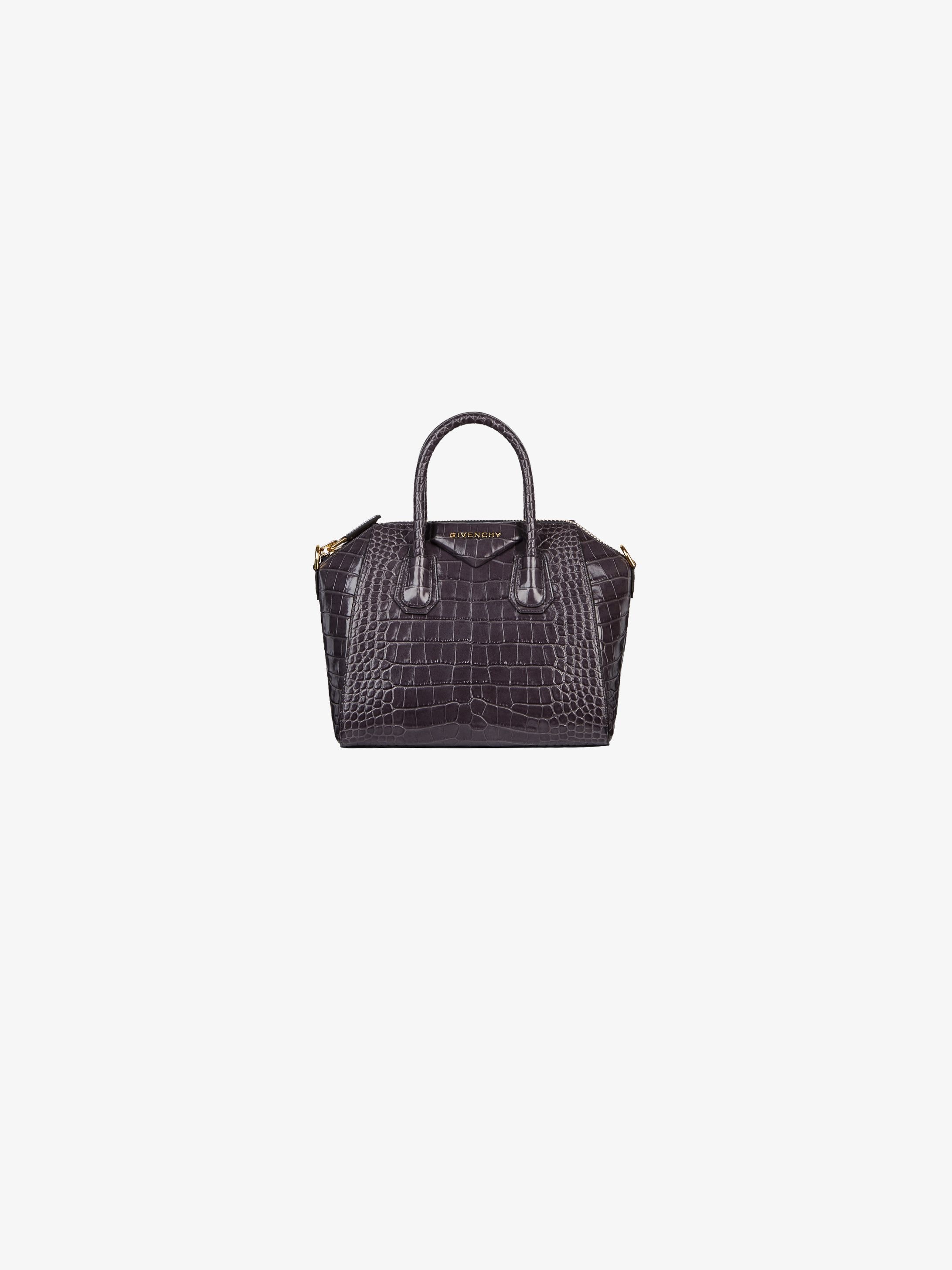 Mini Antigona bag in crocodile effect leather