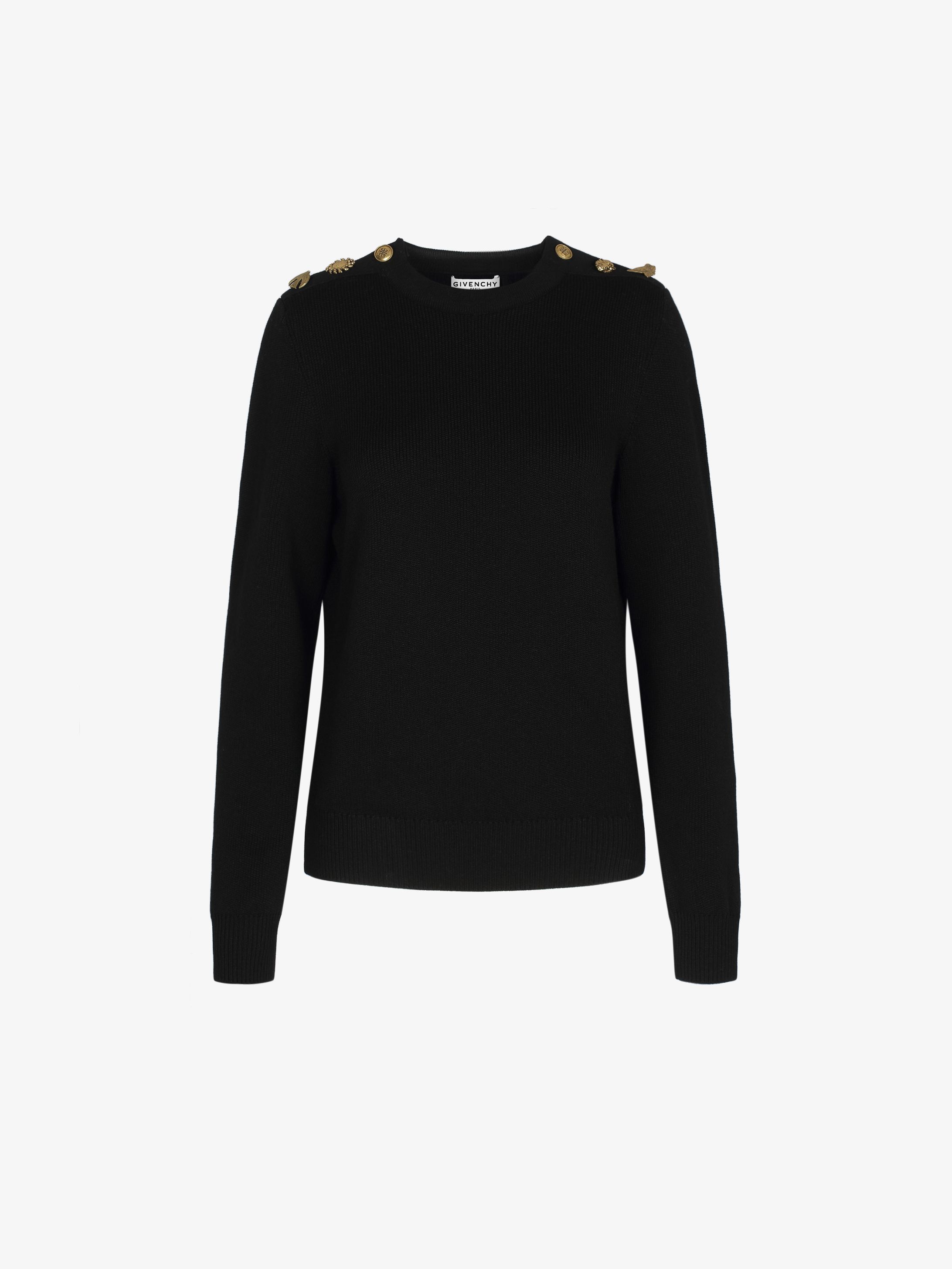 Pullover in cashmere con bottoni