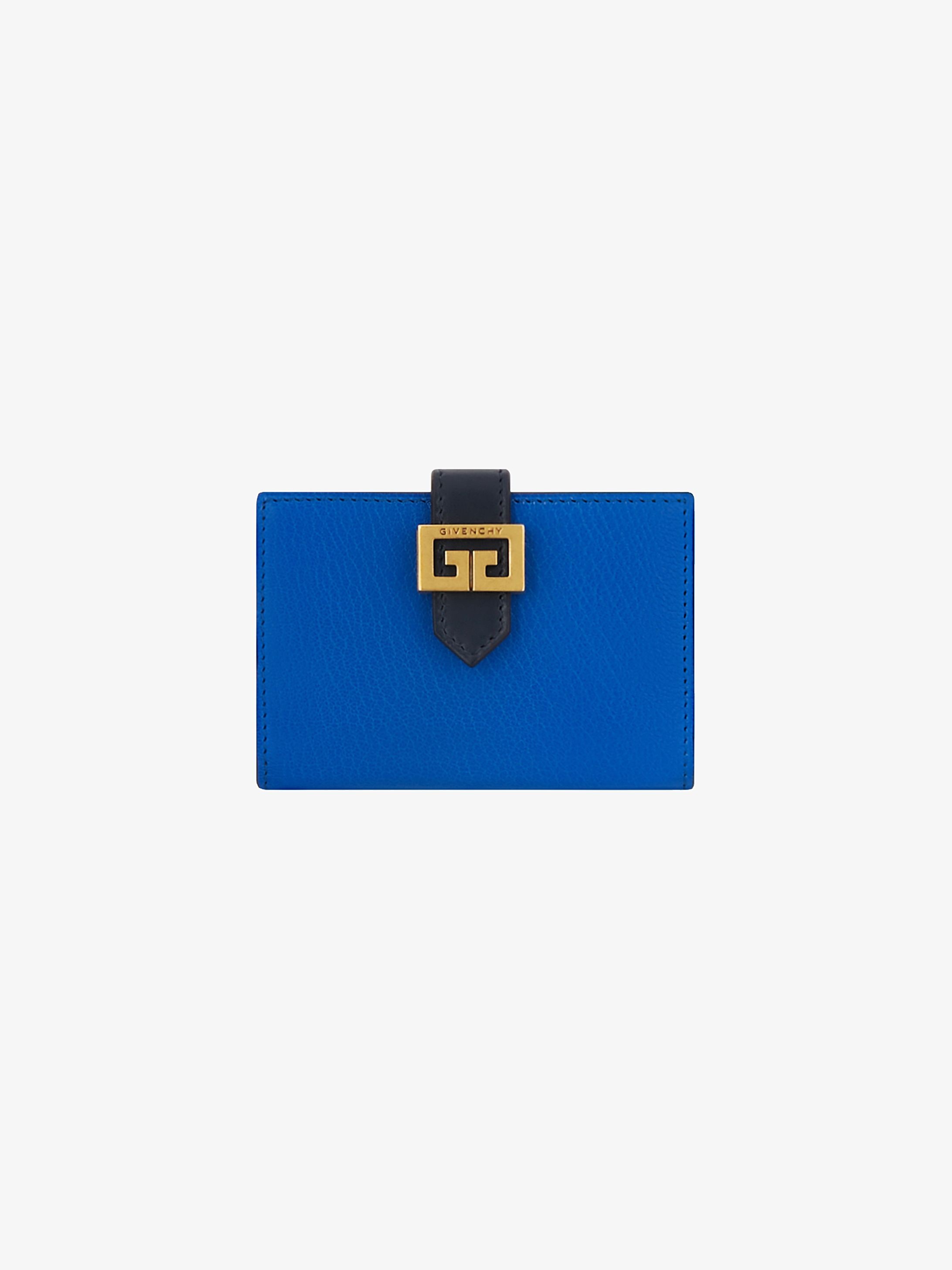 Two tone GV3 card holder in grained leather