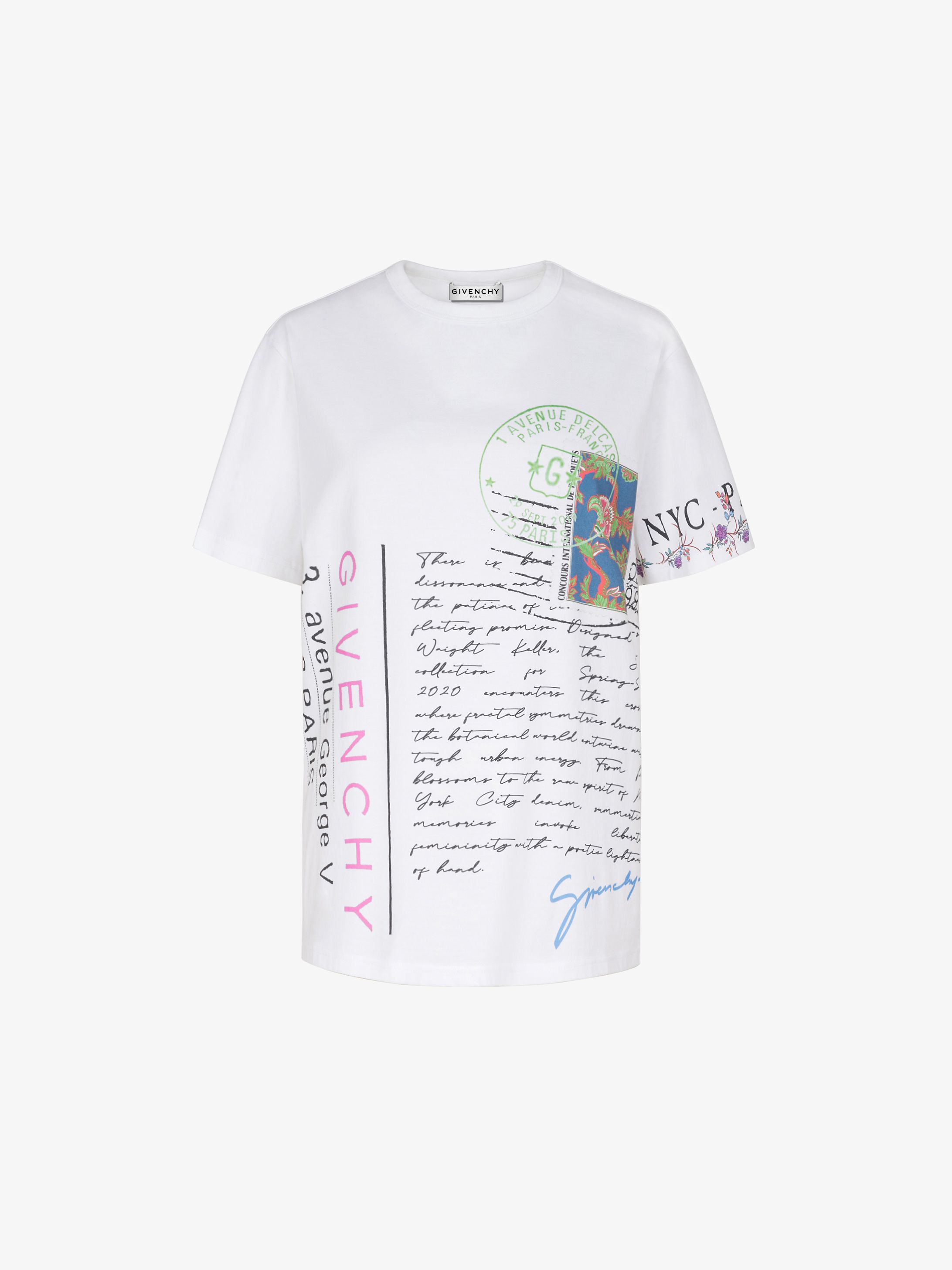 GIVENCHY slim fit postcard printed t-shirt
