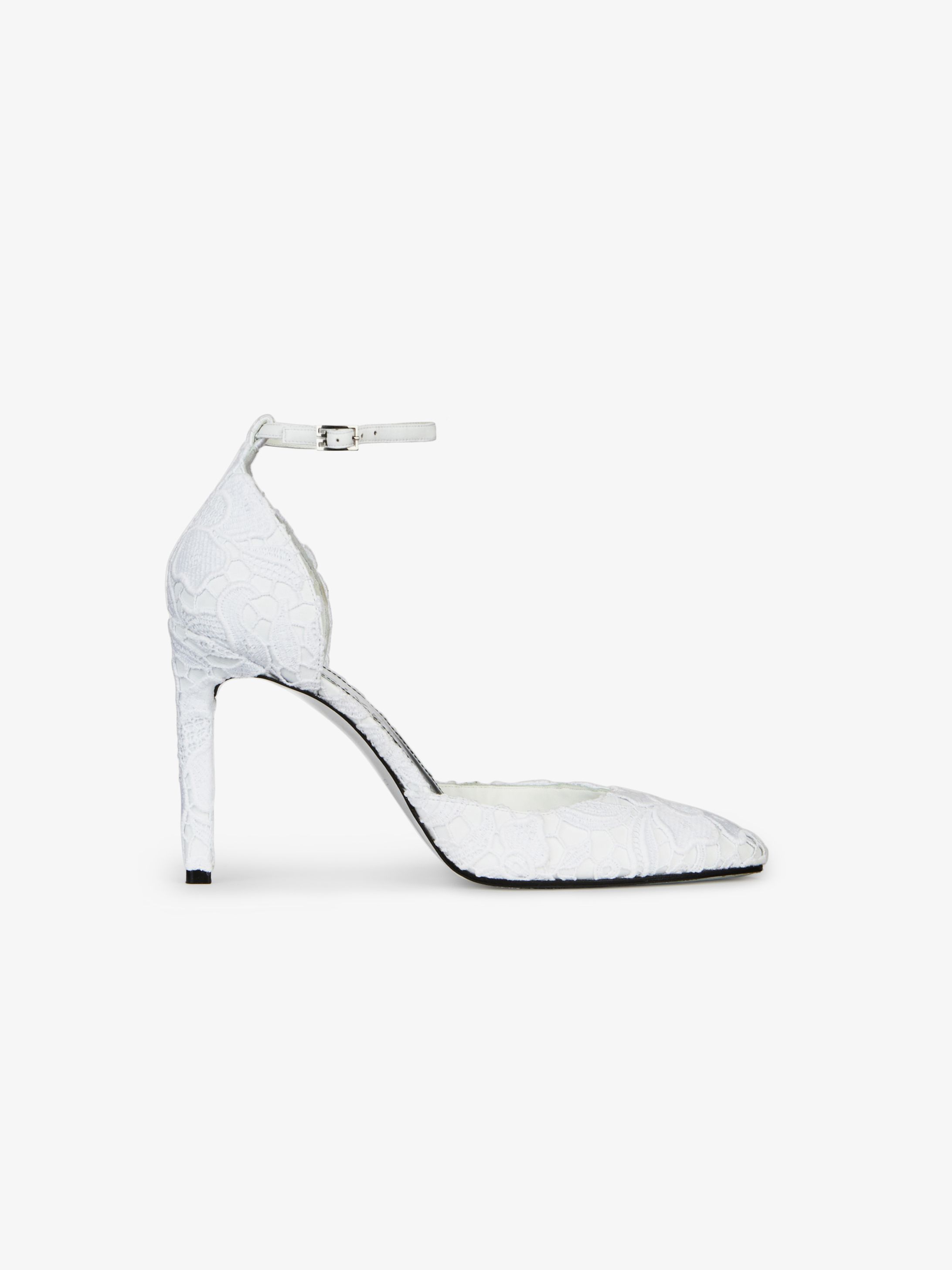 Orsay pumps in leather and guipure