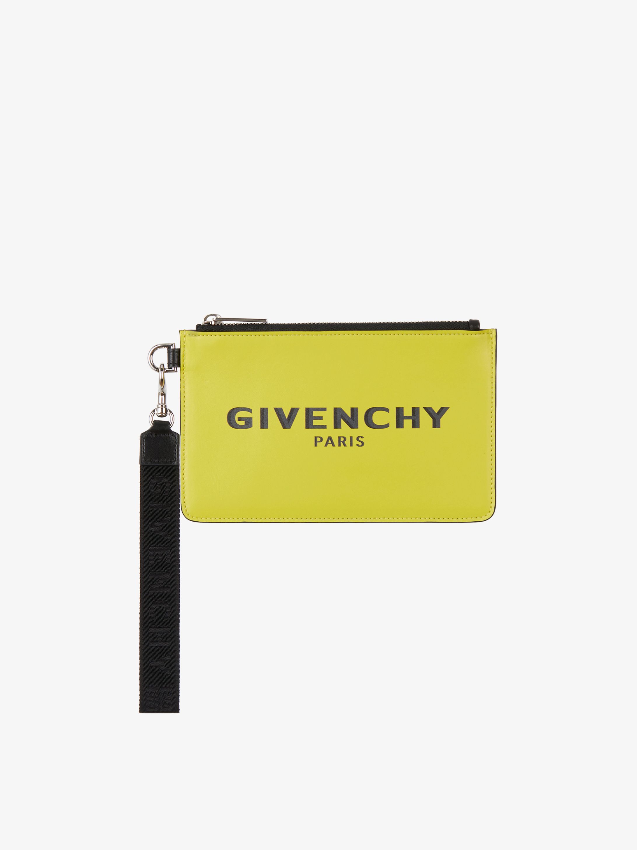 GIVENCHY PARIS wrist strap mini pouch in leather