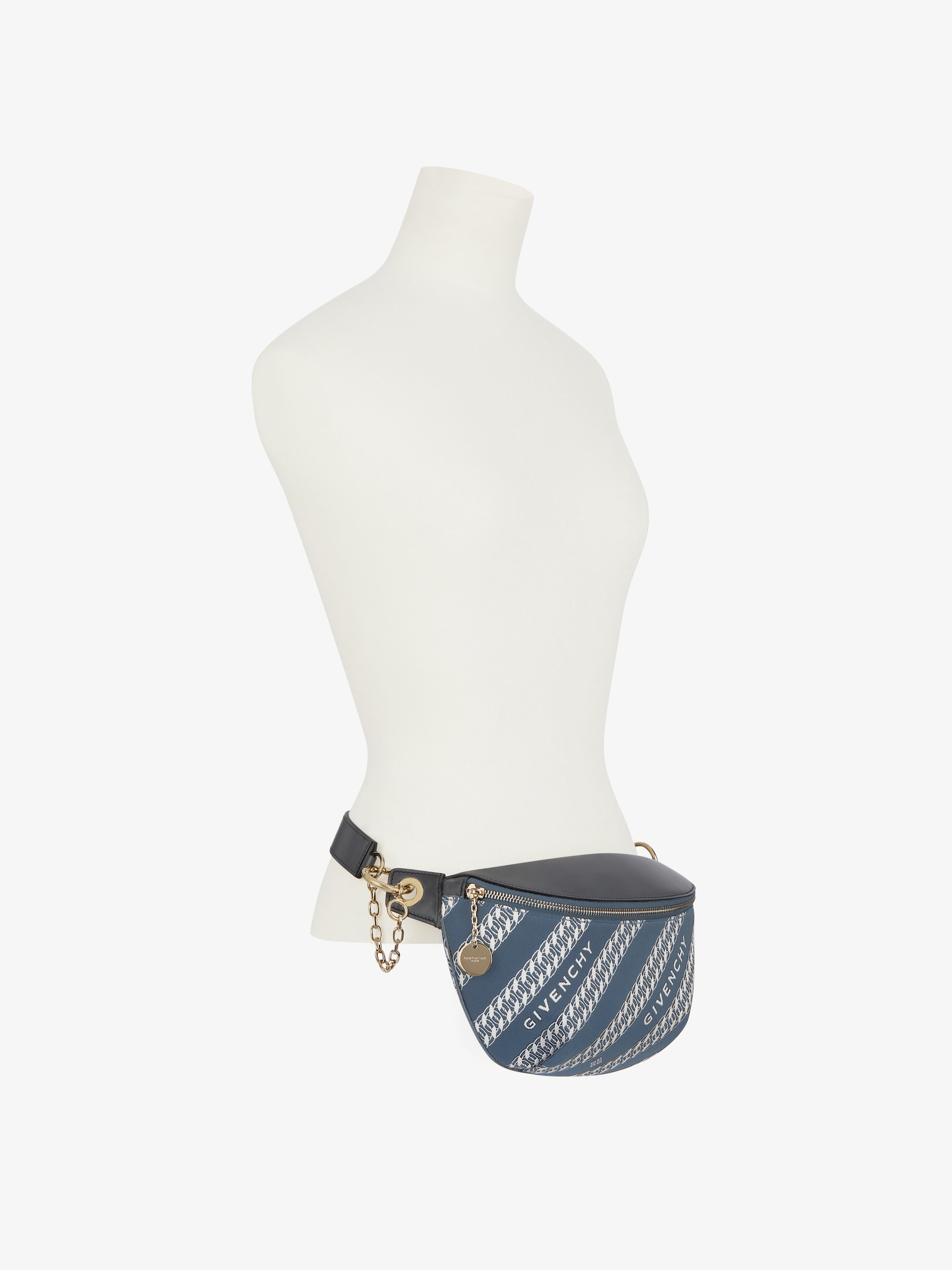 leather chain bum bag