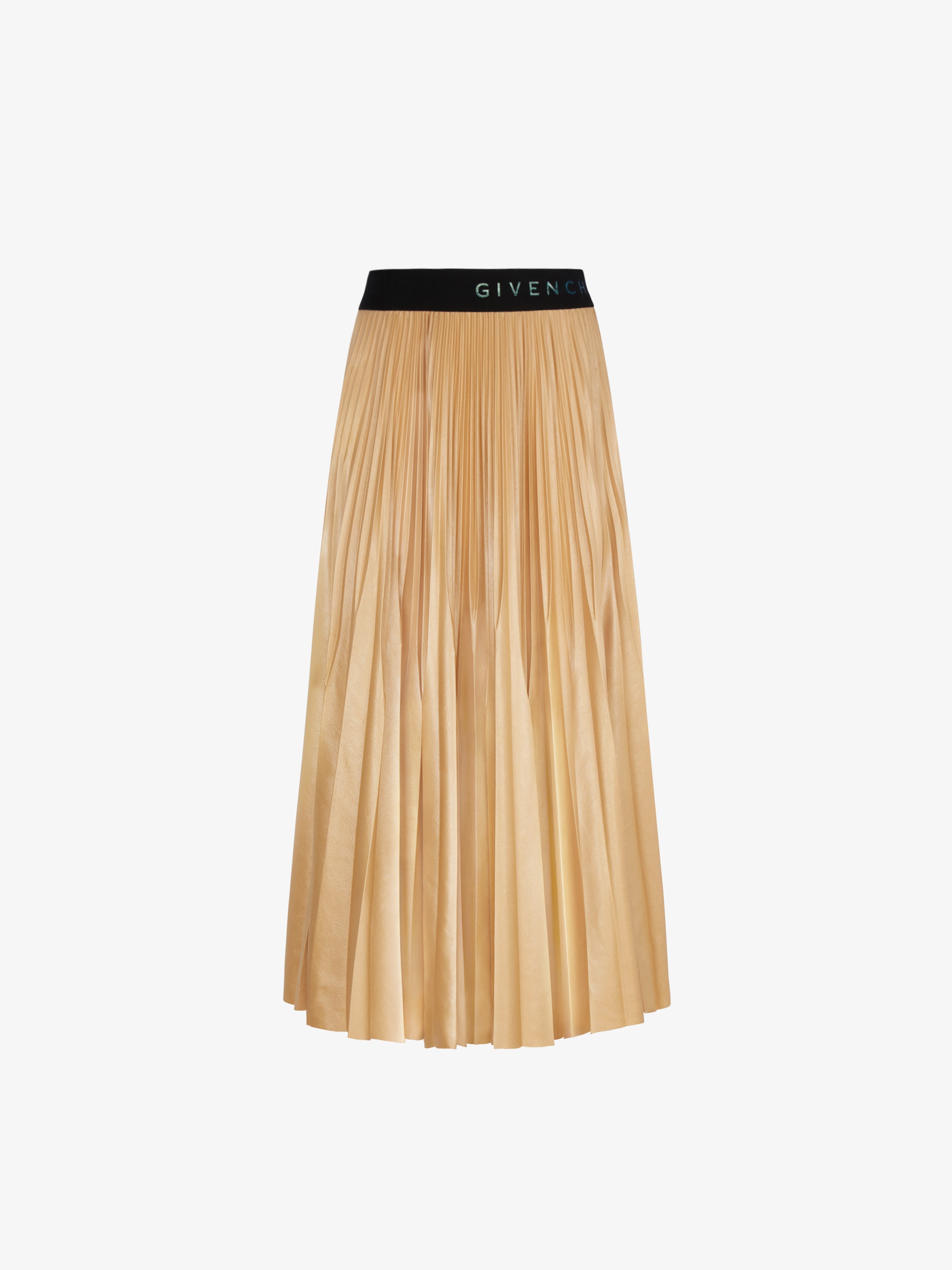 Skirt in varnish pleated jersey