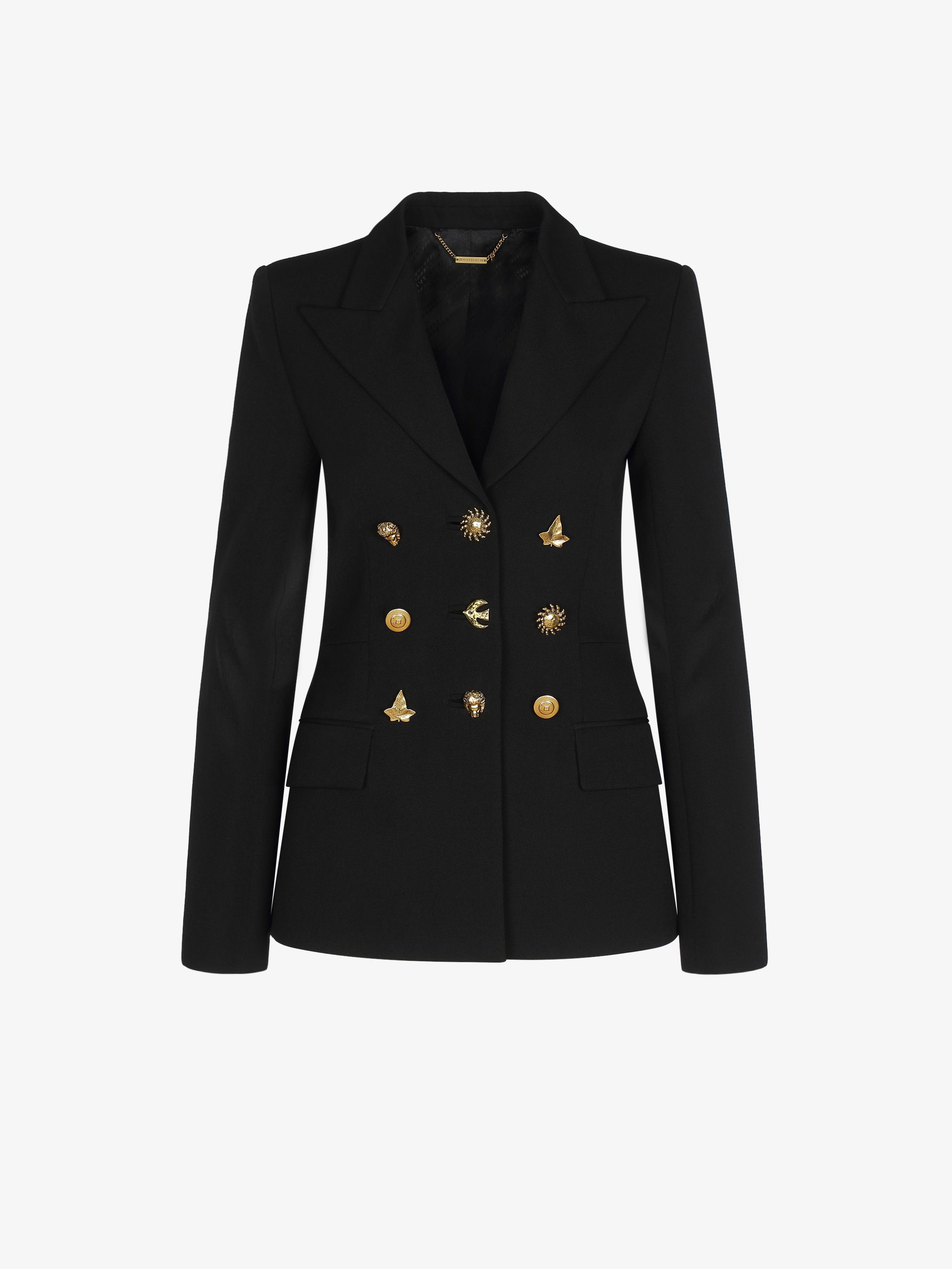Jacket in grain de poudre with fancy buttons