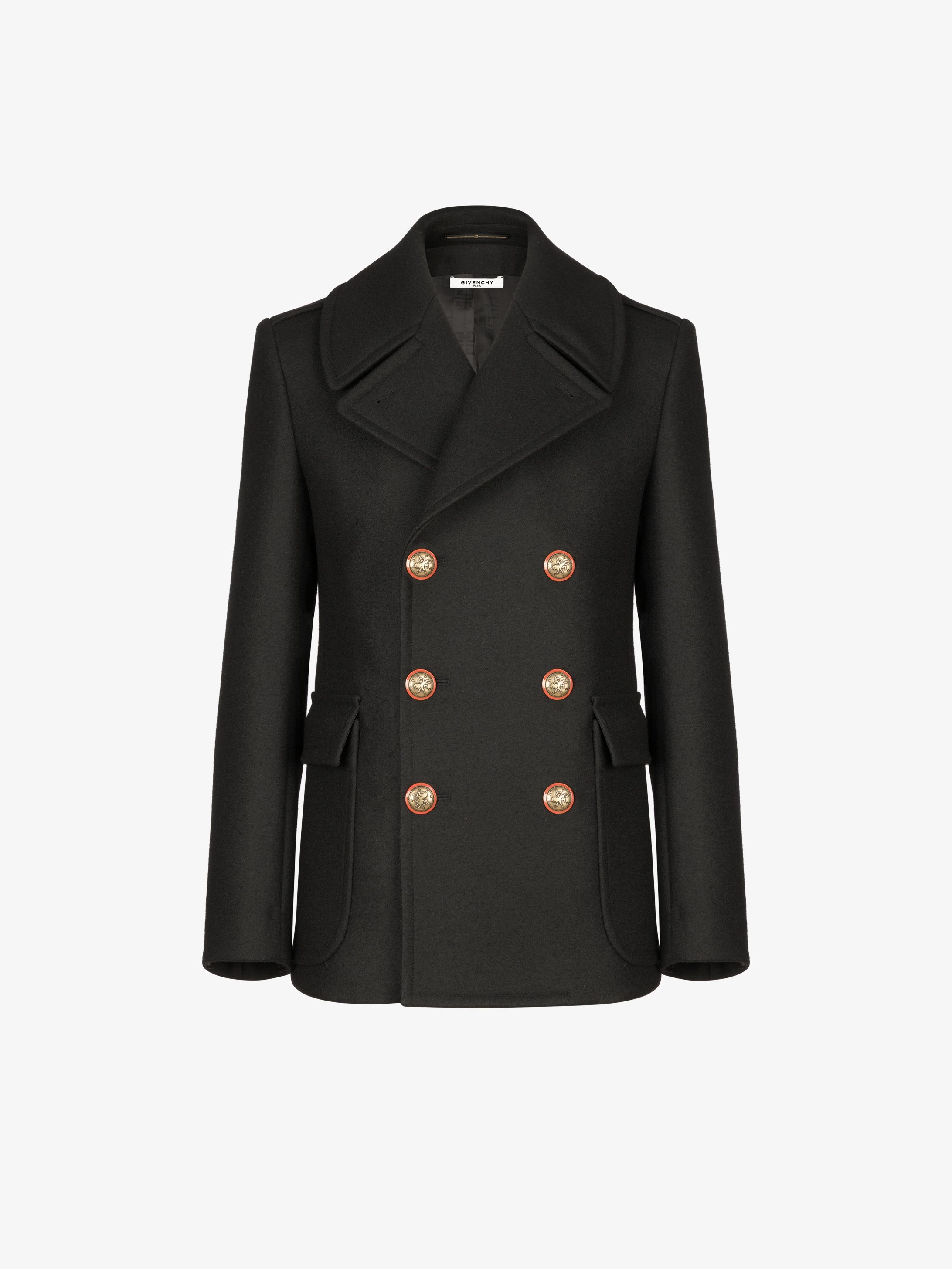 Peacoat with blazon buttons