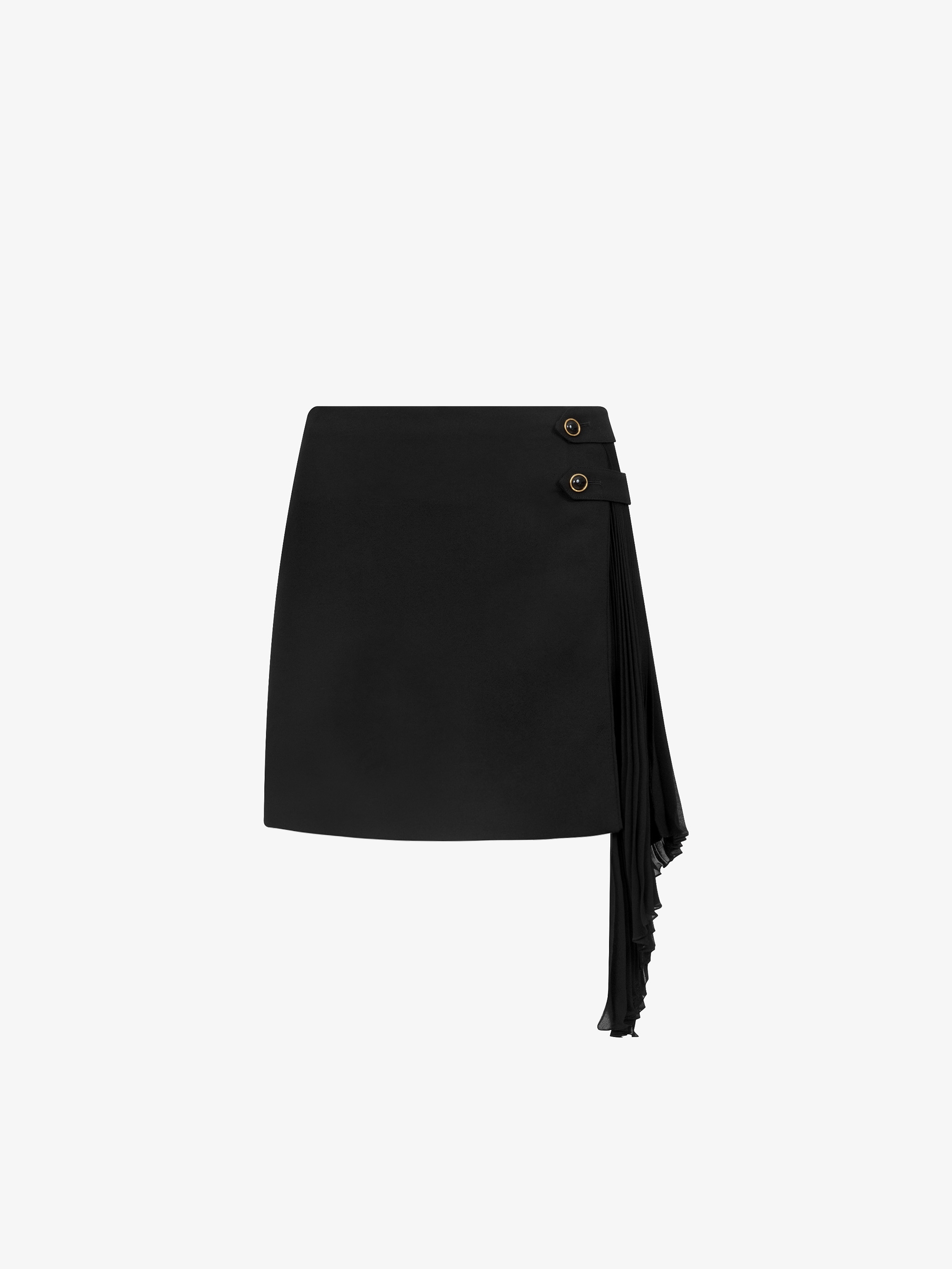 Mini skirt with pleated godet