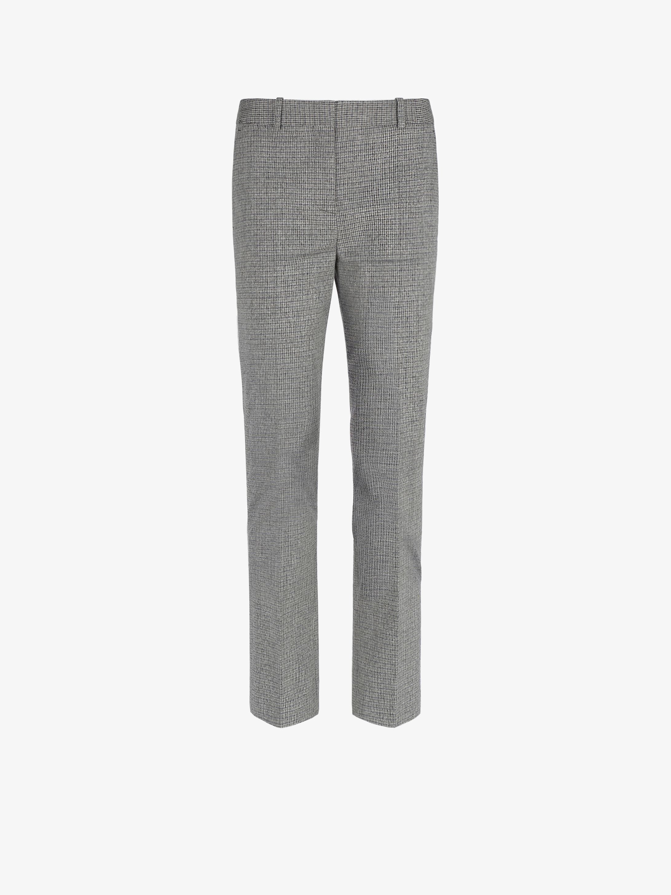 Cigarette trousers in checked tweed