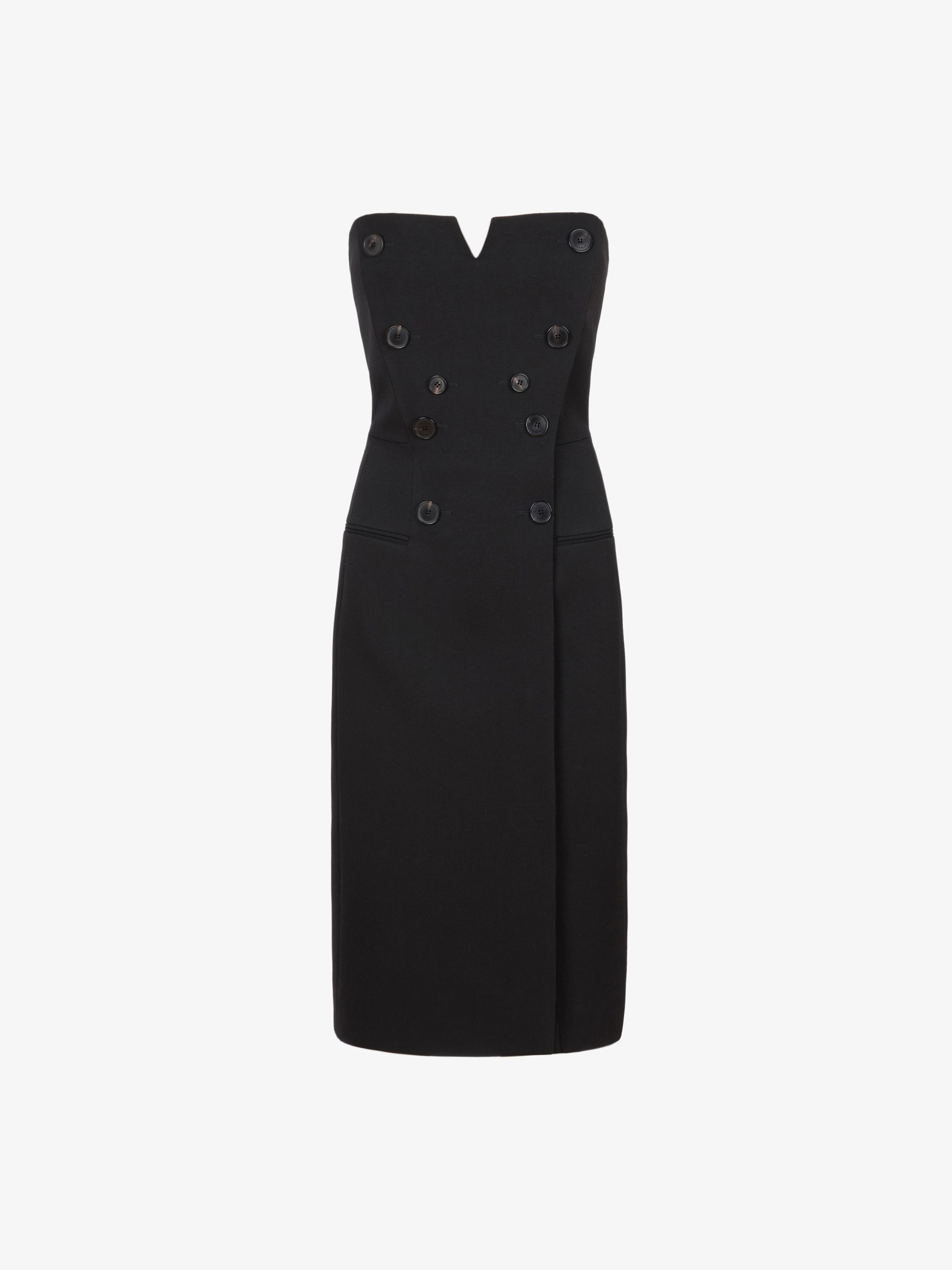 Abito bustier in grain de poudre con bottoni GIVENCHY