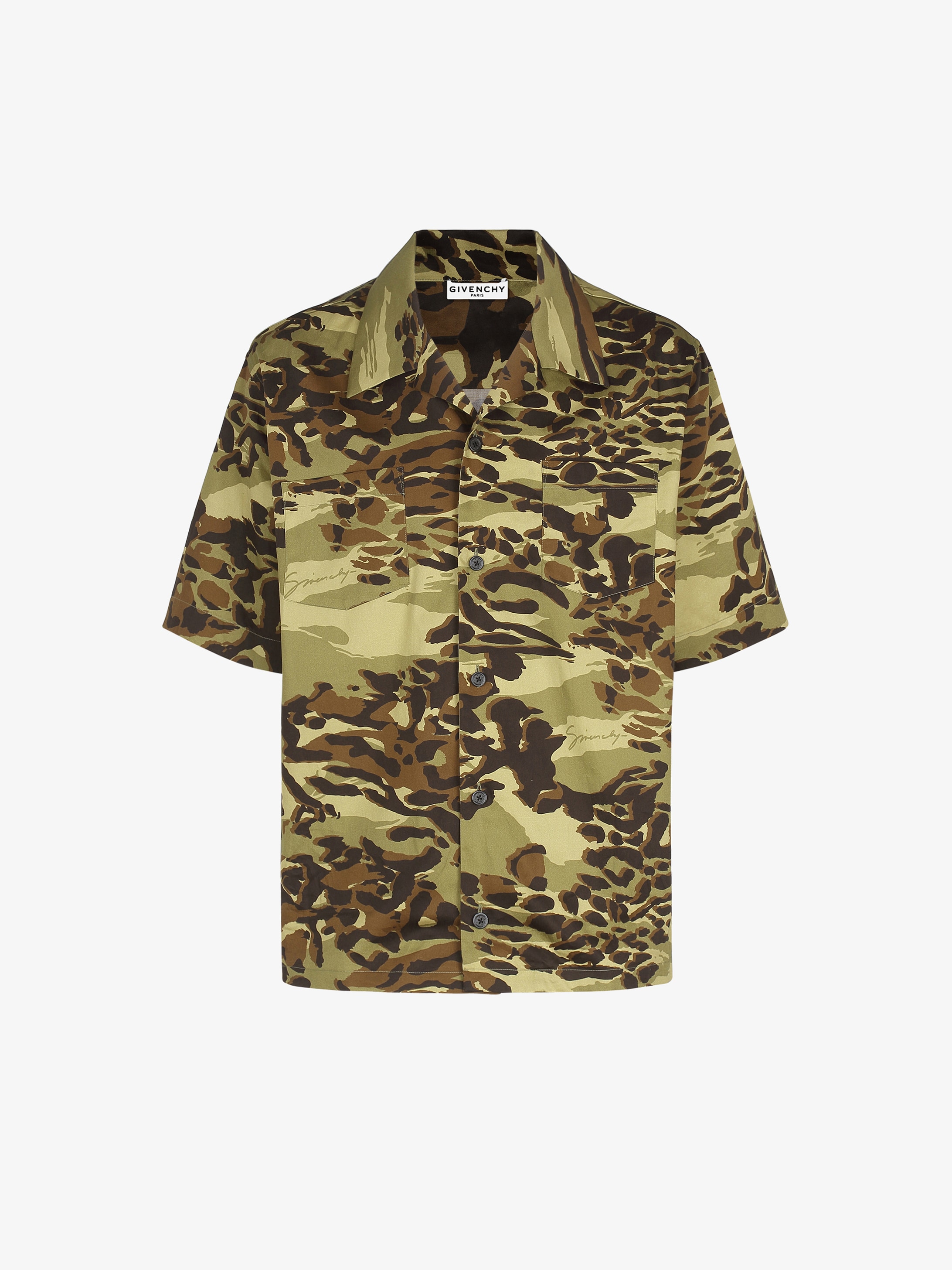 Chemise hawaïenne en coton imprimé camouflage