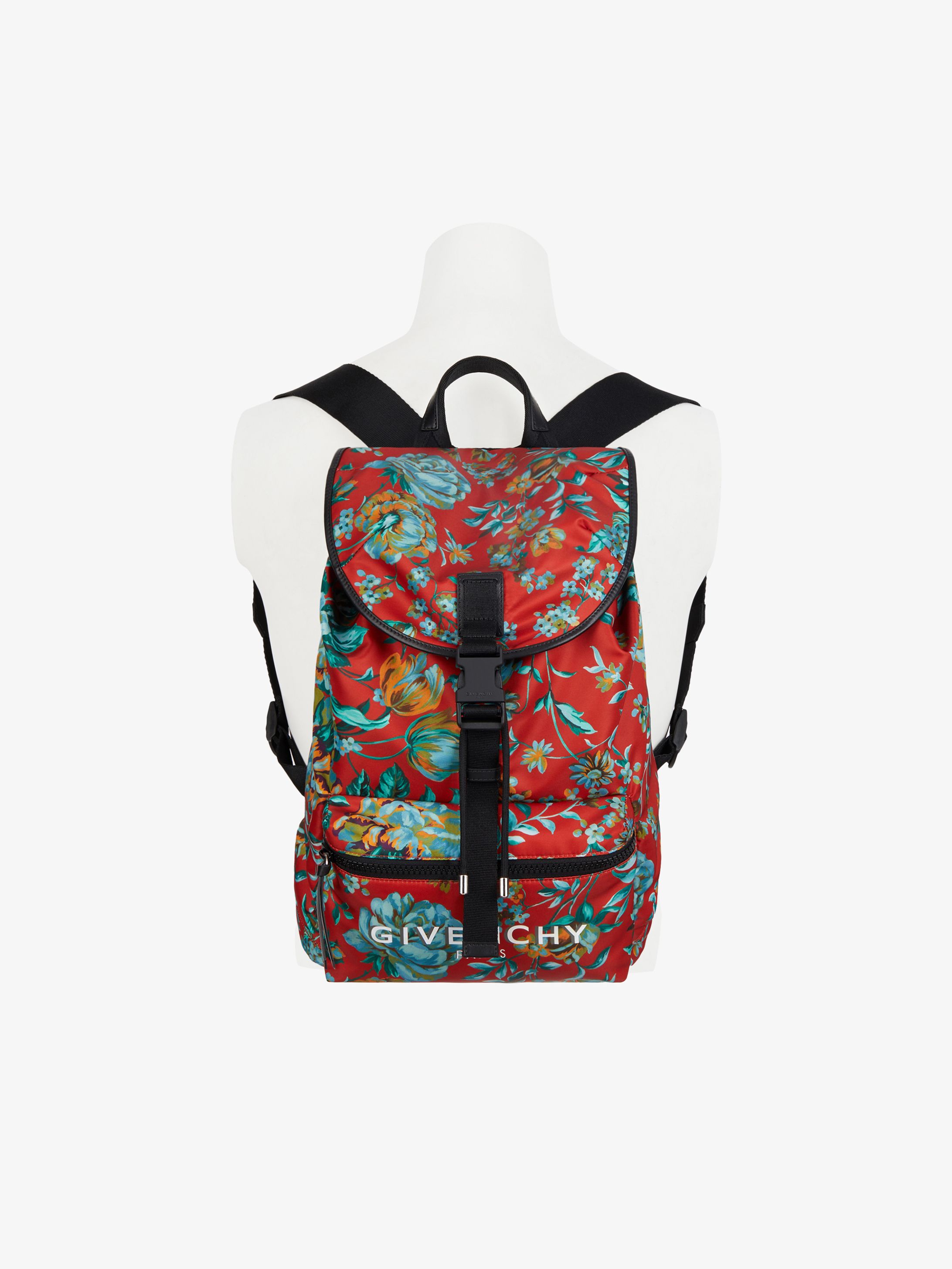 GIVENCHY packaway backpack in floral printed nylon