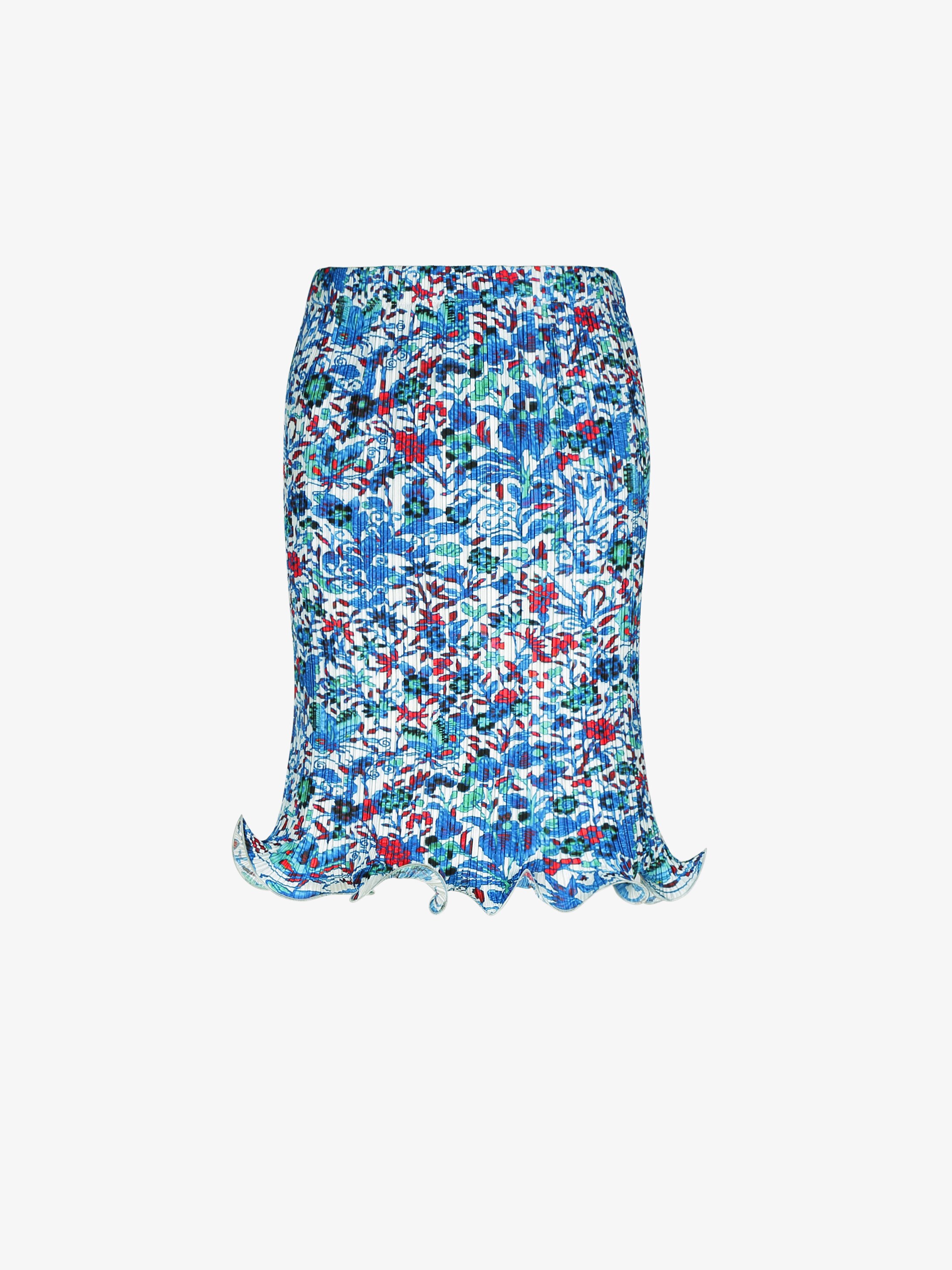 Short pleated skirt with floral print
