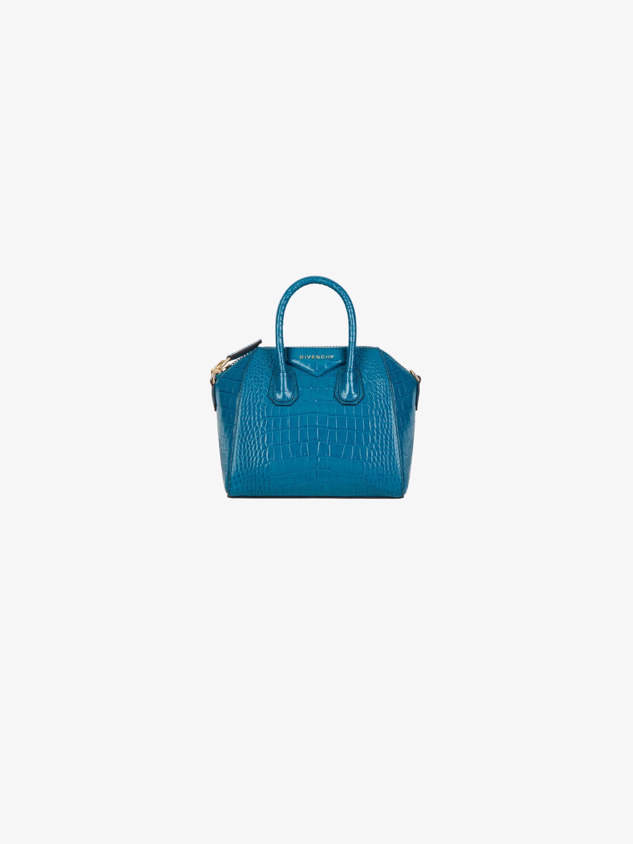 Mini Antigona bag in crocodile effect leather