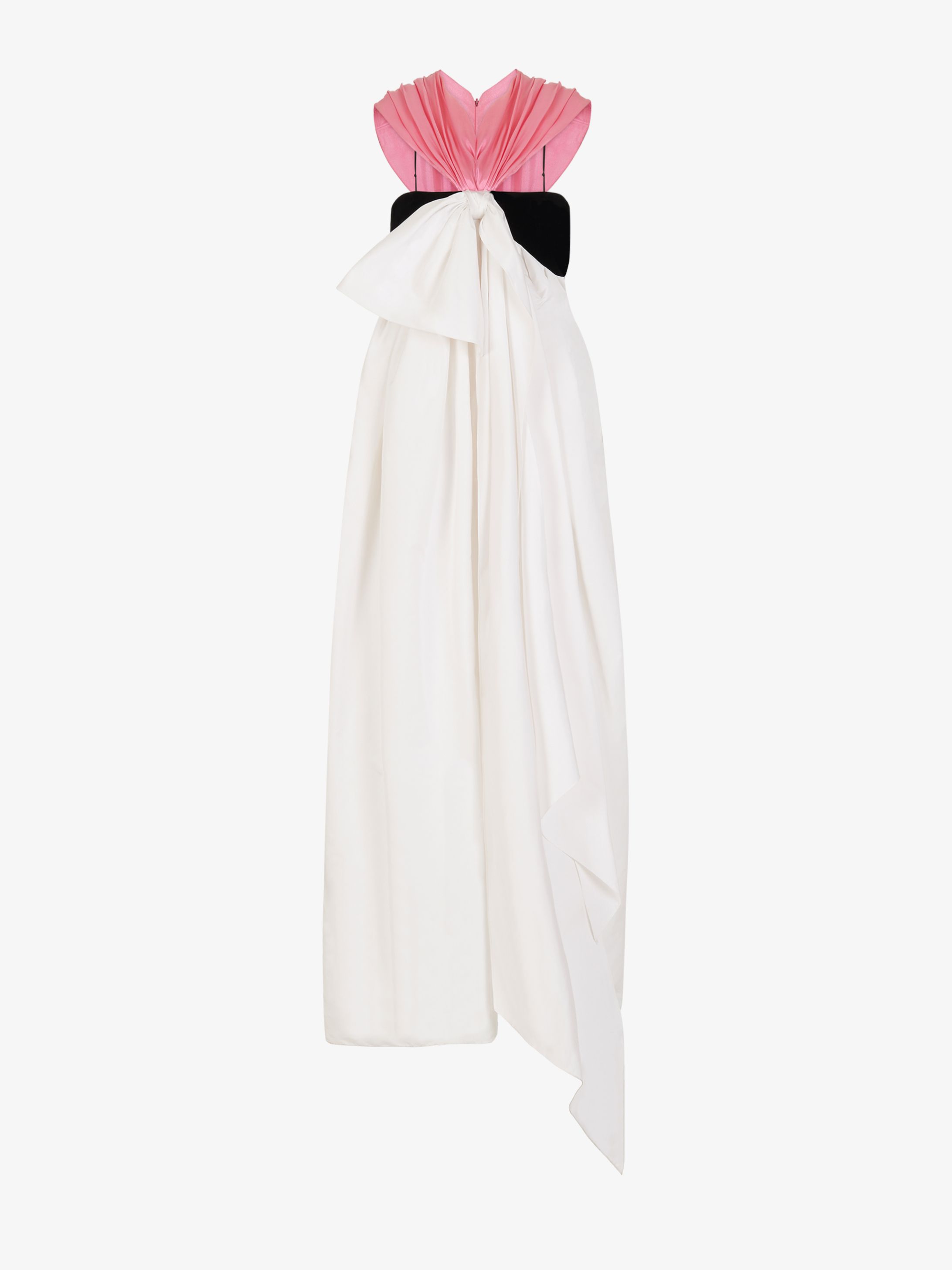 Robe de soirée tricolore avec nœud