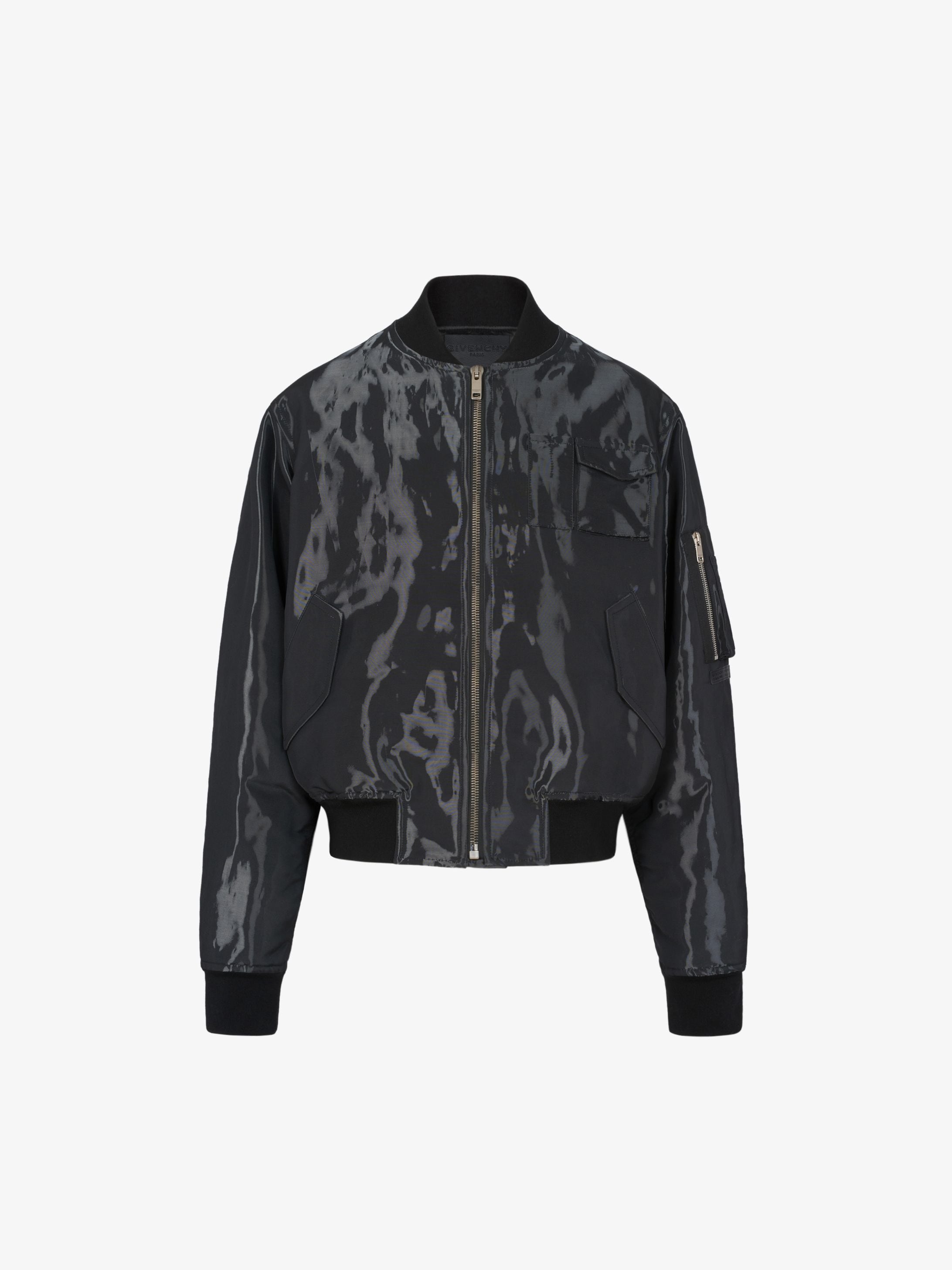 GIVENCHY patch wet effect bomber