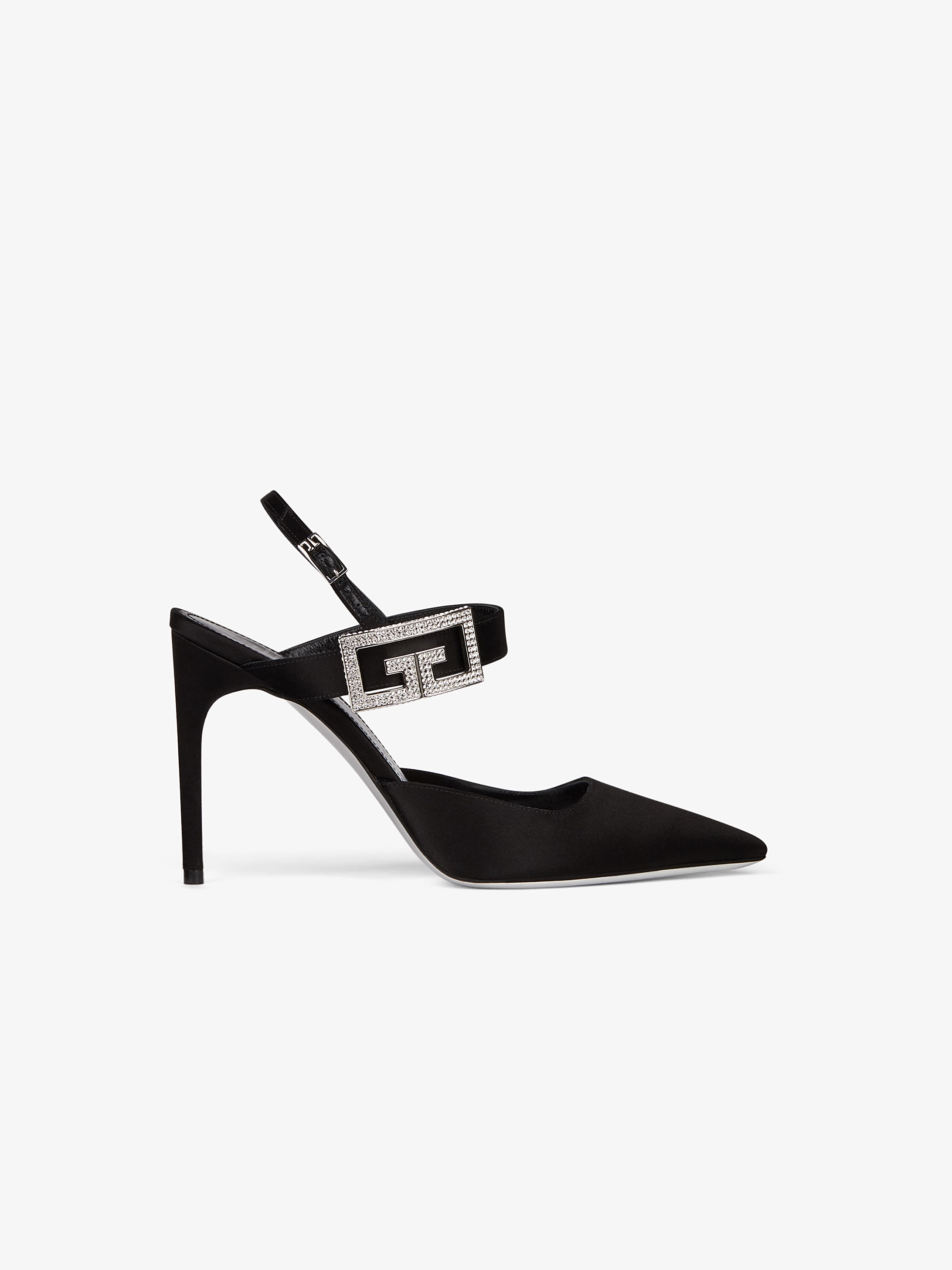 Double G buckle pumps in satin | GIVENCHY Paris