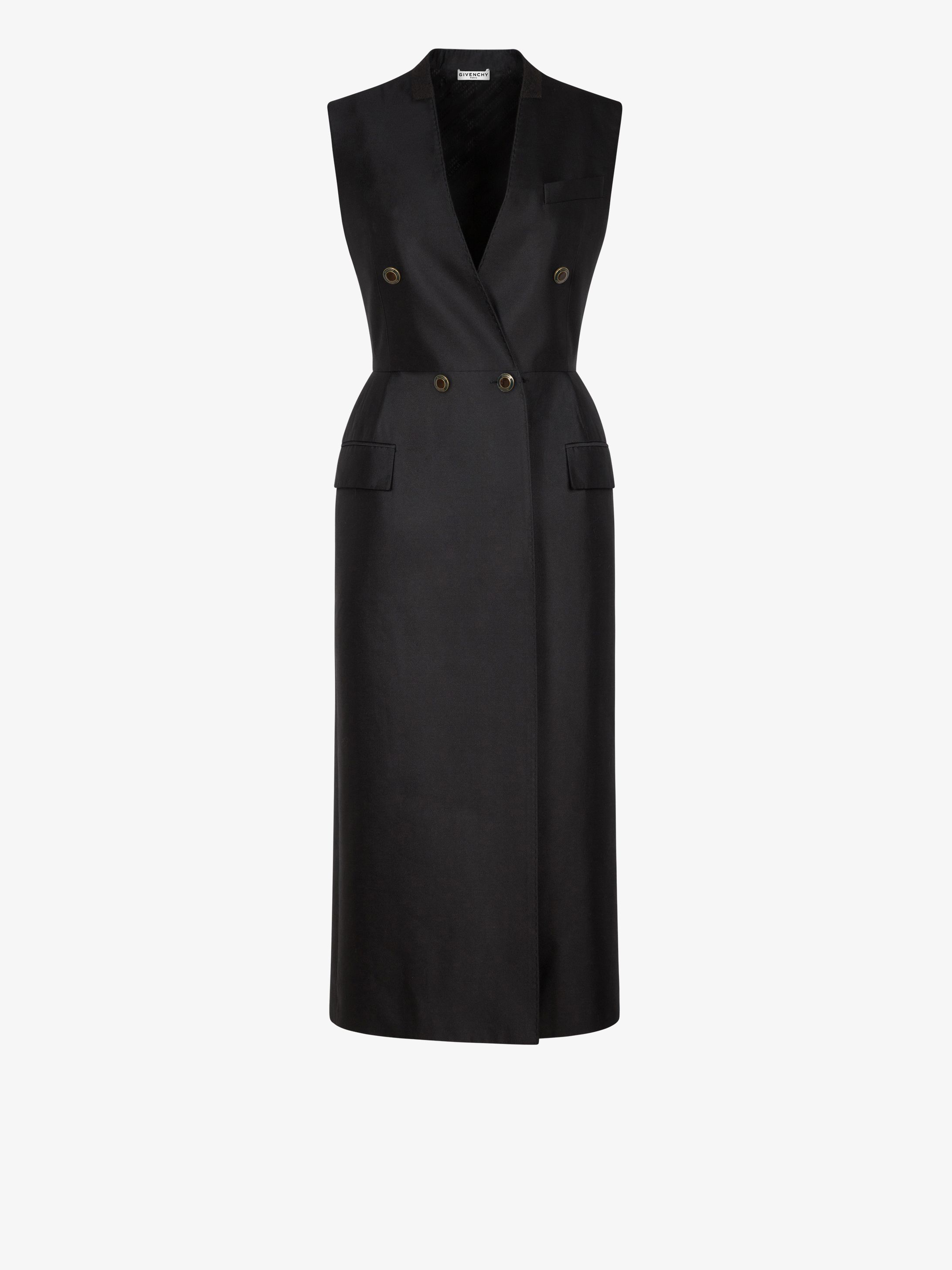 Cappotto senza maniche di lana e seta