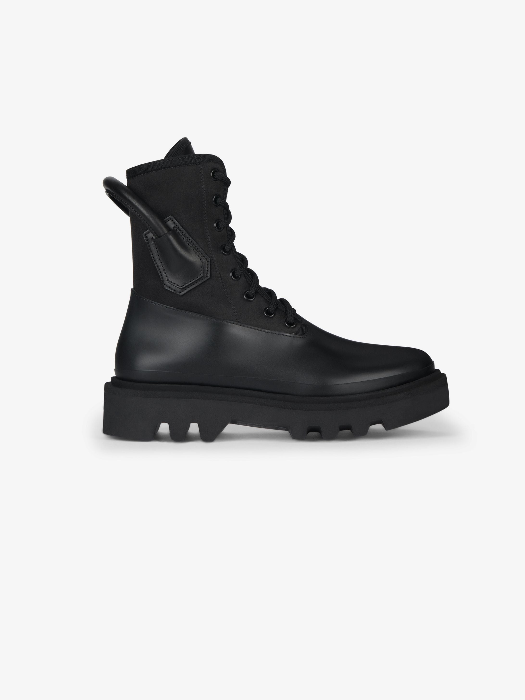 Stivaletti Combat di neoprene e satin