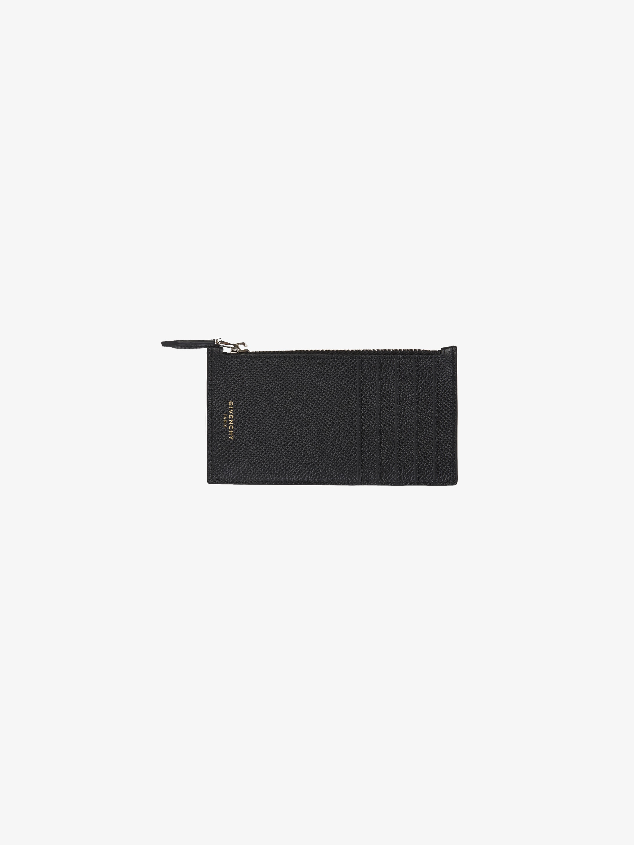 Eros zipped card holder in leather