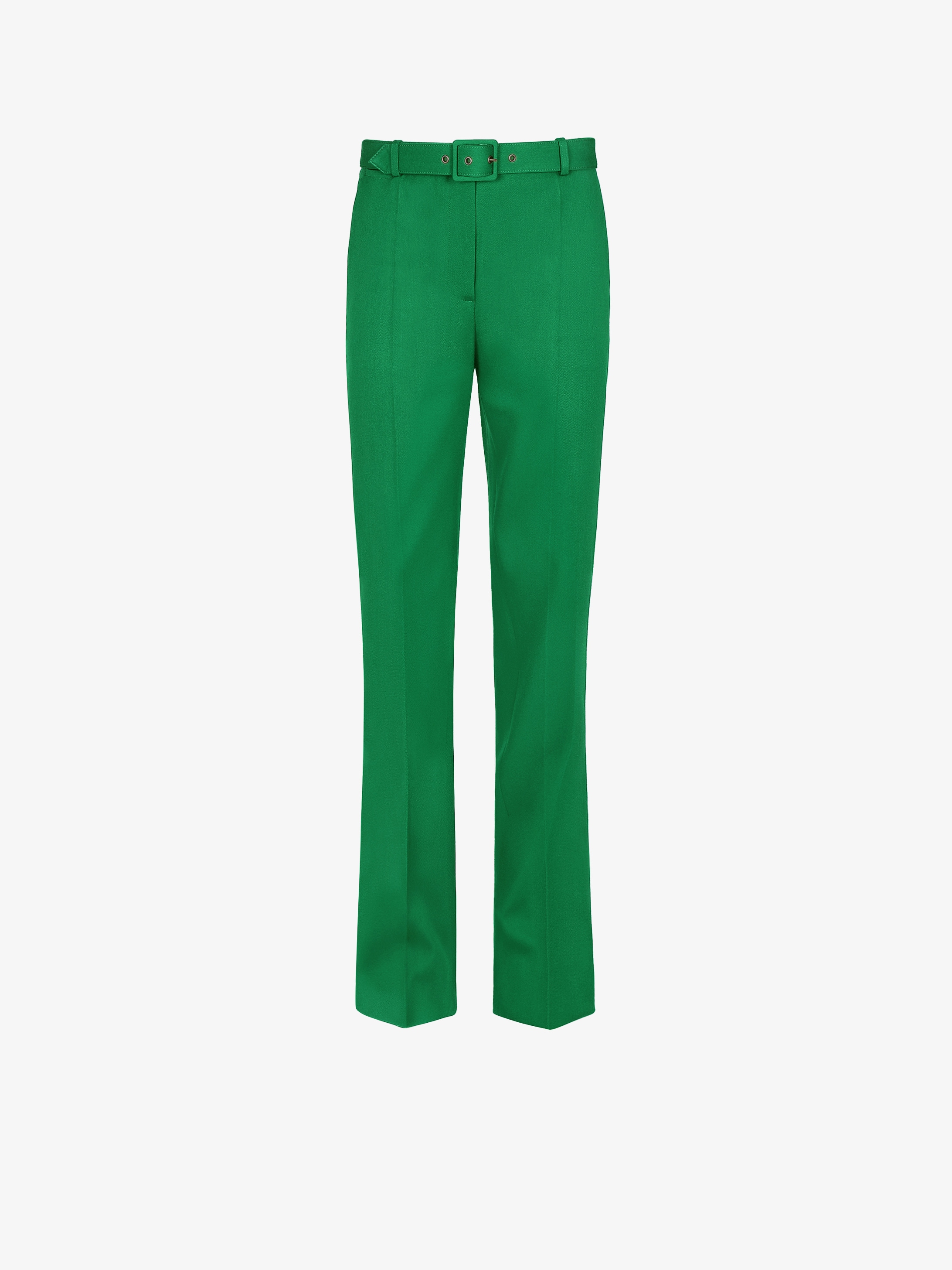 Pants in wool crepe with belt