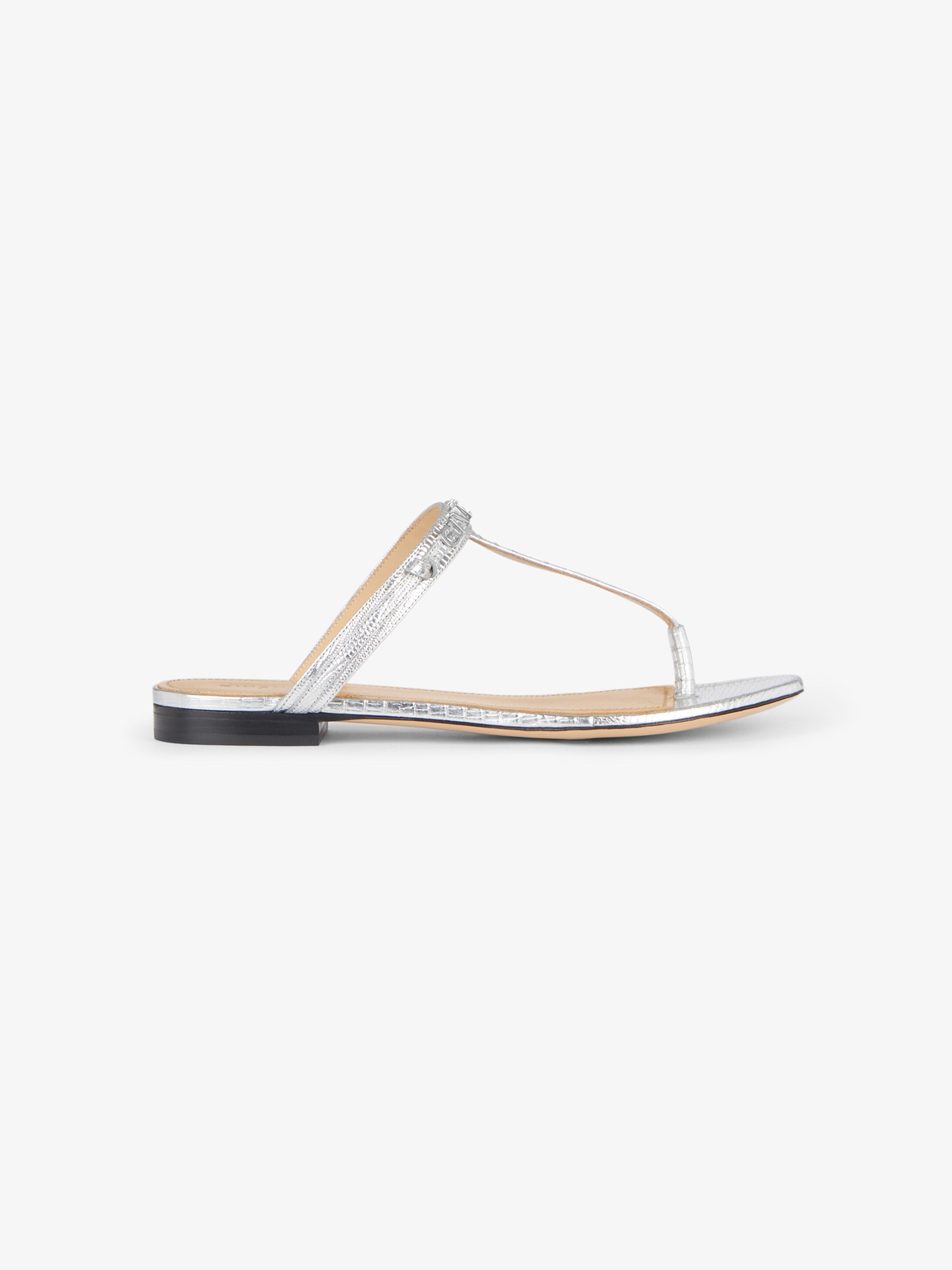 Elba flat thong sandals in lizard effect leather | GIVENCHY Paris