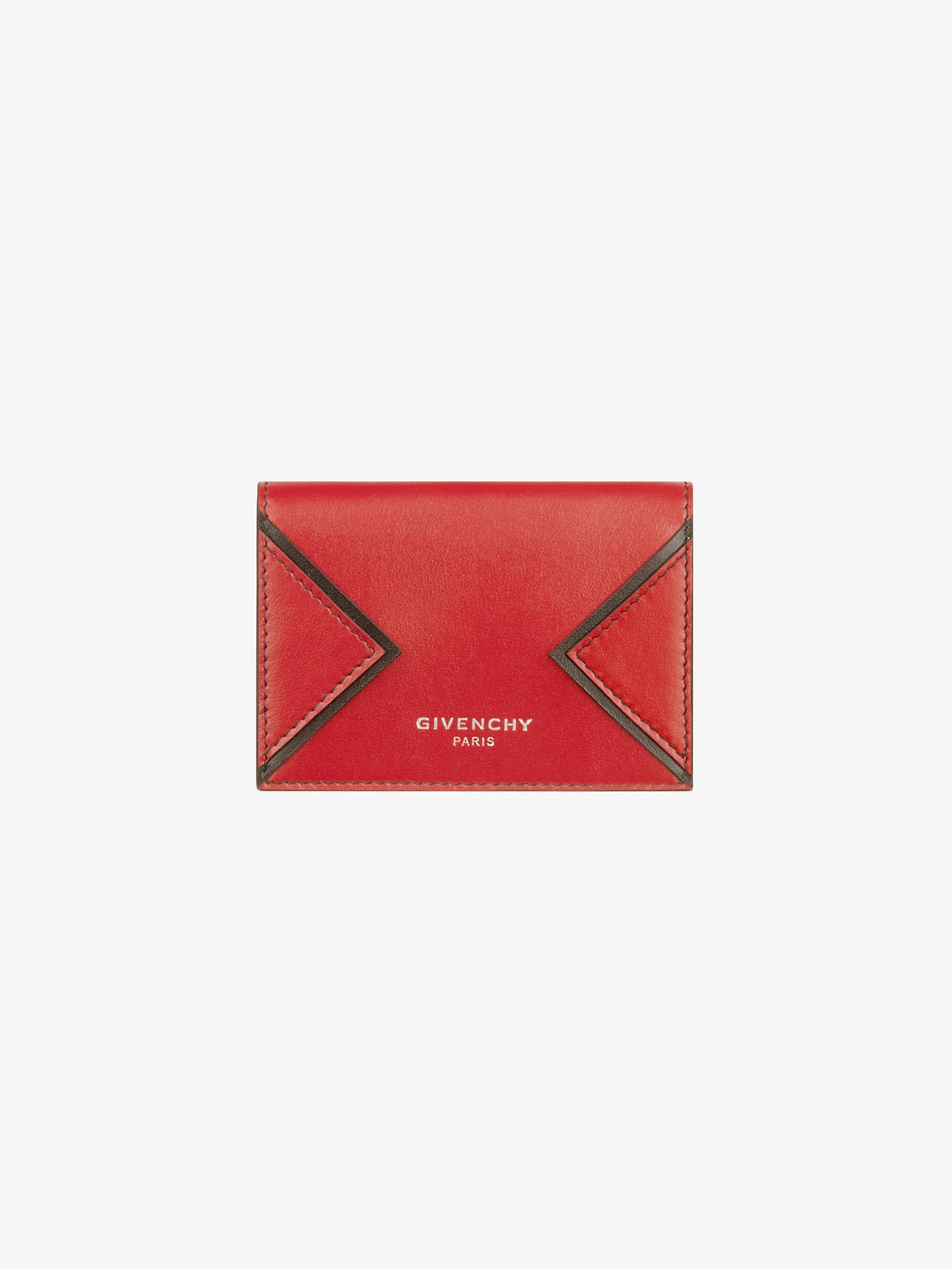 V shape cut wallet in leather